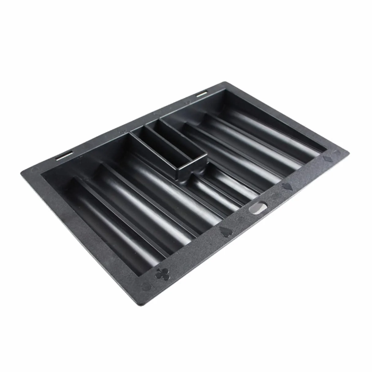 Bandeja para Fichas de Póquer y 2 Ranuras para de Plástico Negro Capacidad para 350 Fichas y Almacenamiento Organizado Adecuado para Juegos de Mesa