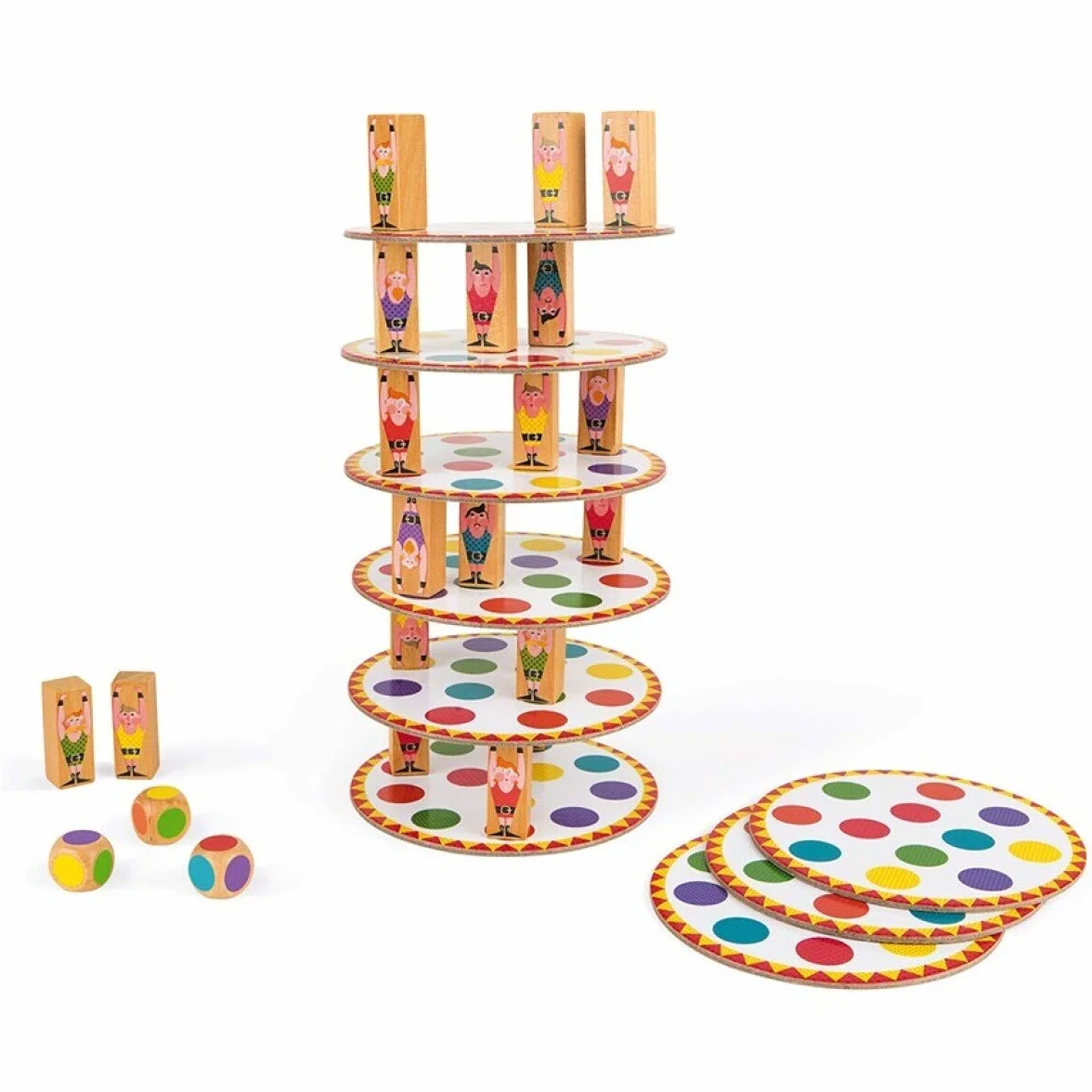 Janod - Acrobat' - Juego de Habilidad y Estrategia, Juegos de Mesa para Niños, Concentración y Motricidad Fina, para 2 Jugadores O Más - Desde Los 5 Años, J02757