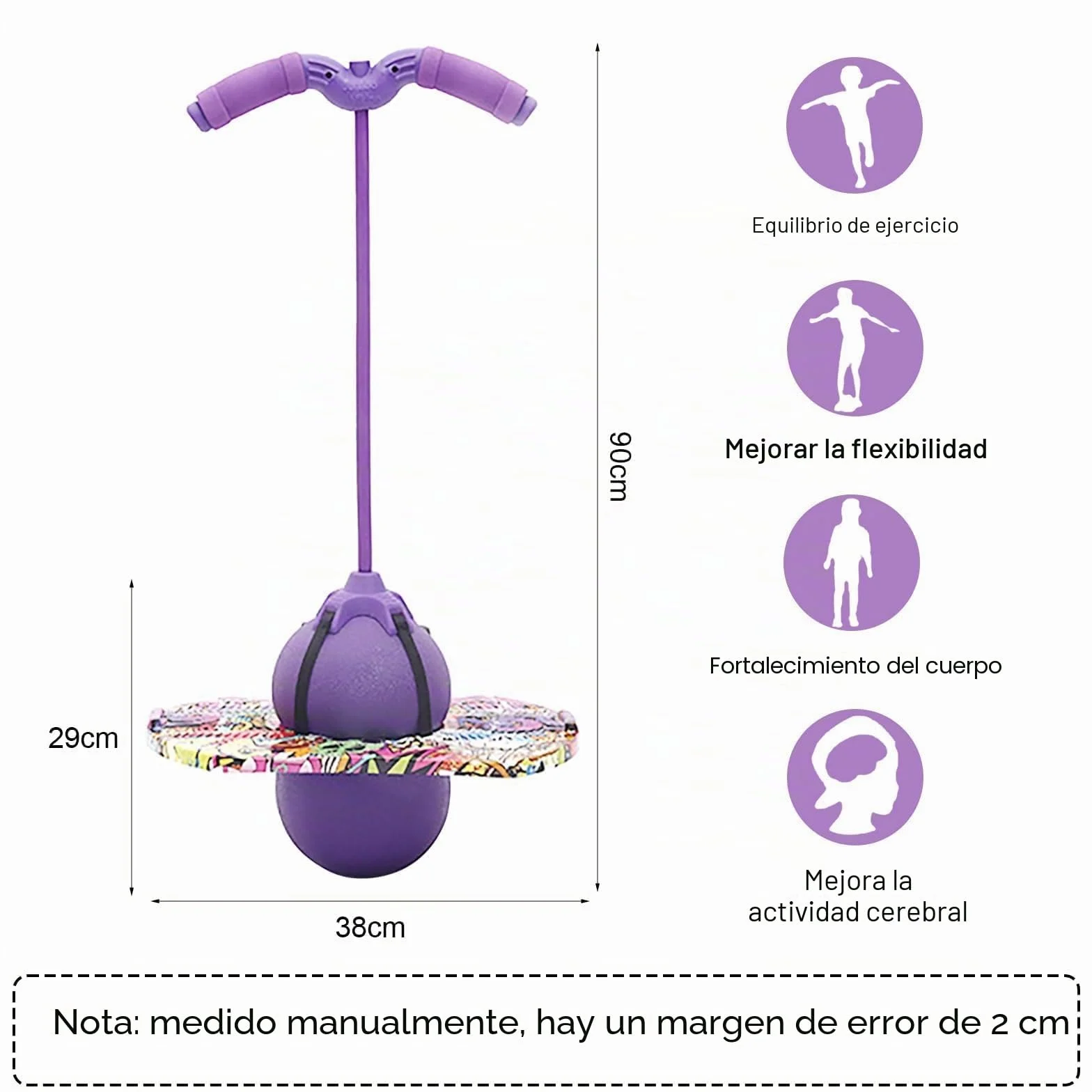 MeYuxg Saltador Niños, Pelota Saltarina Niños, 100 kg de Capacidad de Carga, Pogo Stick Adulto Niños, Skip Ball con Asa, Pogo Saltarin para Entrenamiento del Equilibrio y Deportes (Morado)