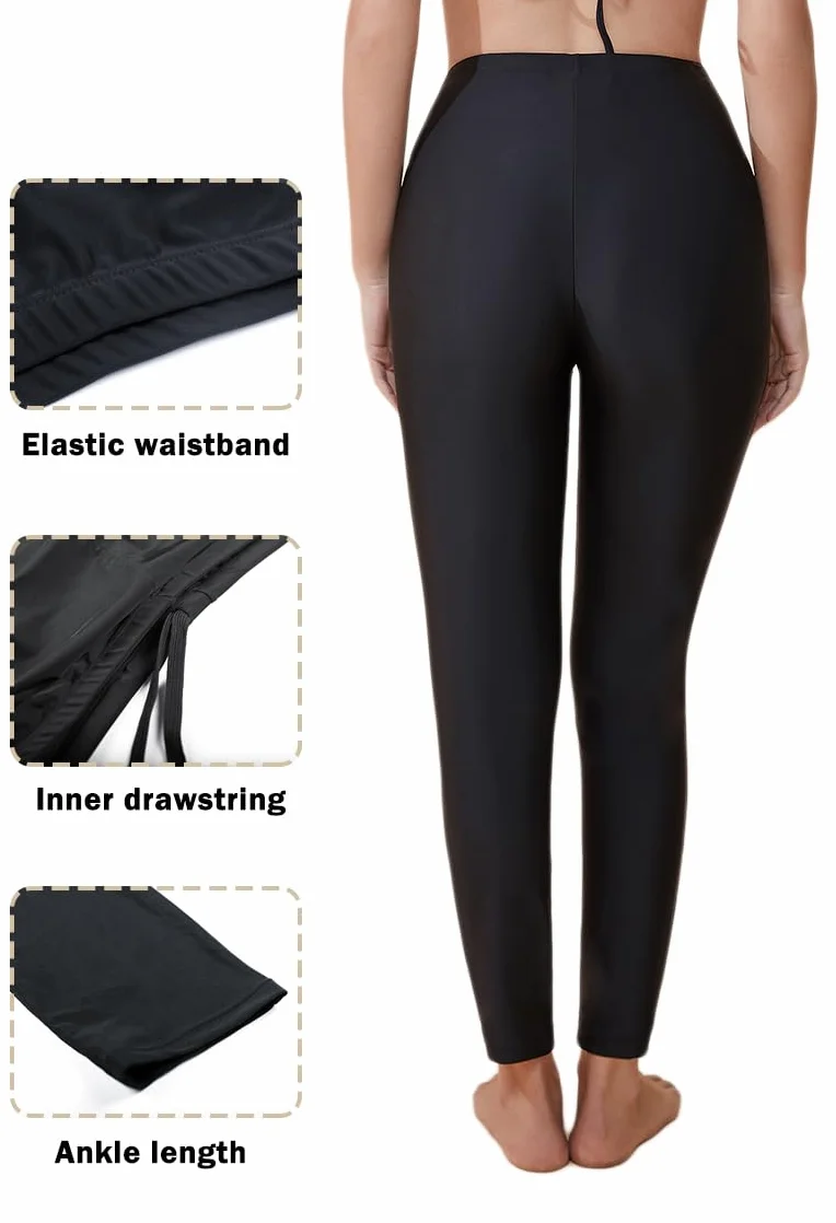 Pantalones de natación largos mujer protección solar surf snorkel