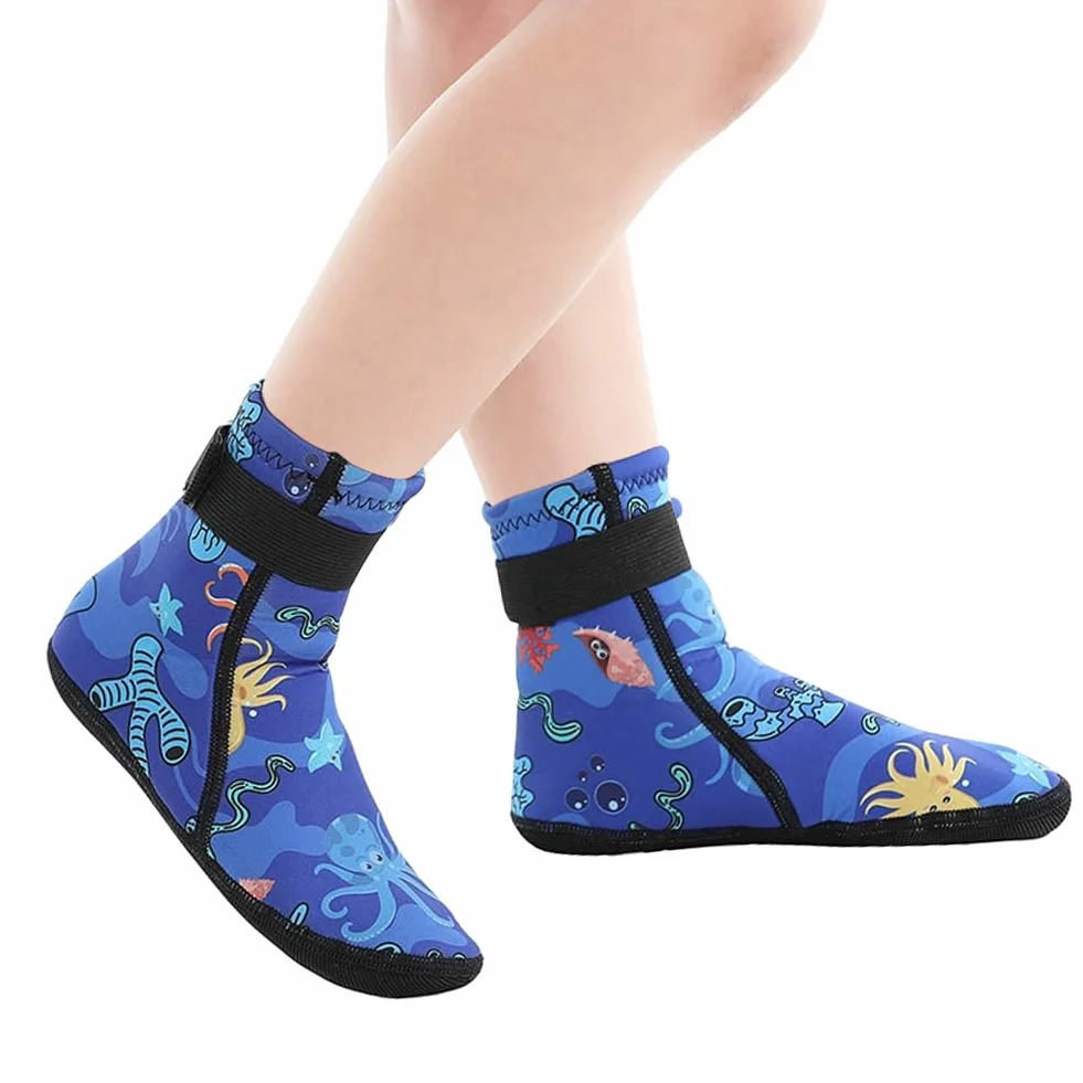 Calcetines de Neopreno 3 mm Antideslizante Térmico para Niño y Niña Buceo Escarpines Voley Playa Surf 31-33