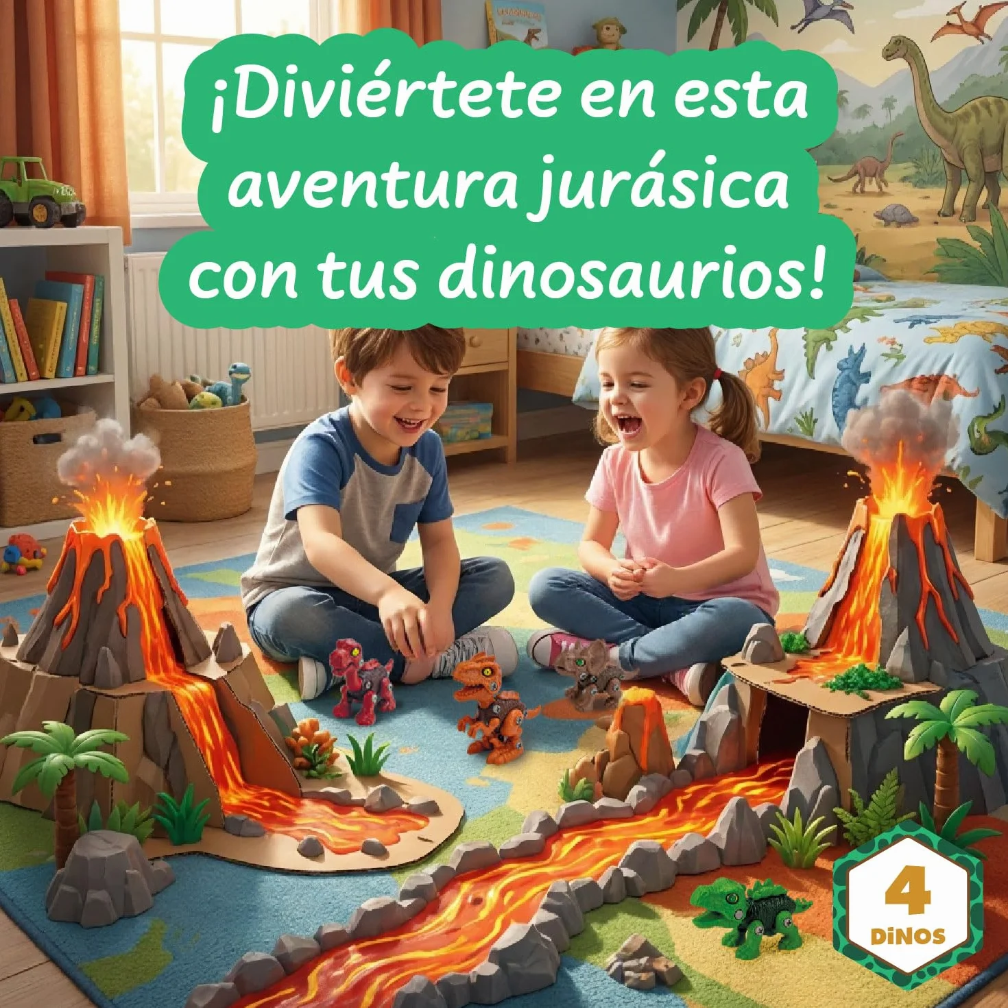 Science4you Dinosaurios Juguetes 4 en 1 – 67 Piezas, Construcción Montar Desmontar para Niños 3 4 5+ Años