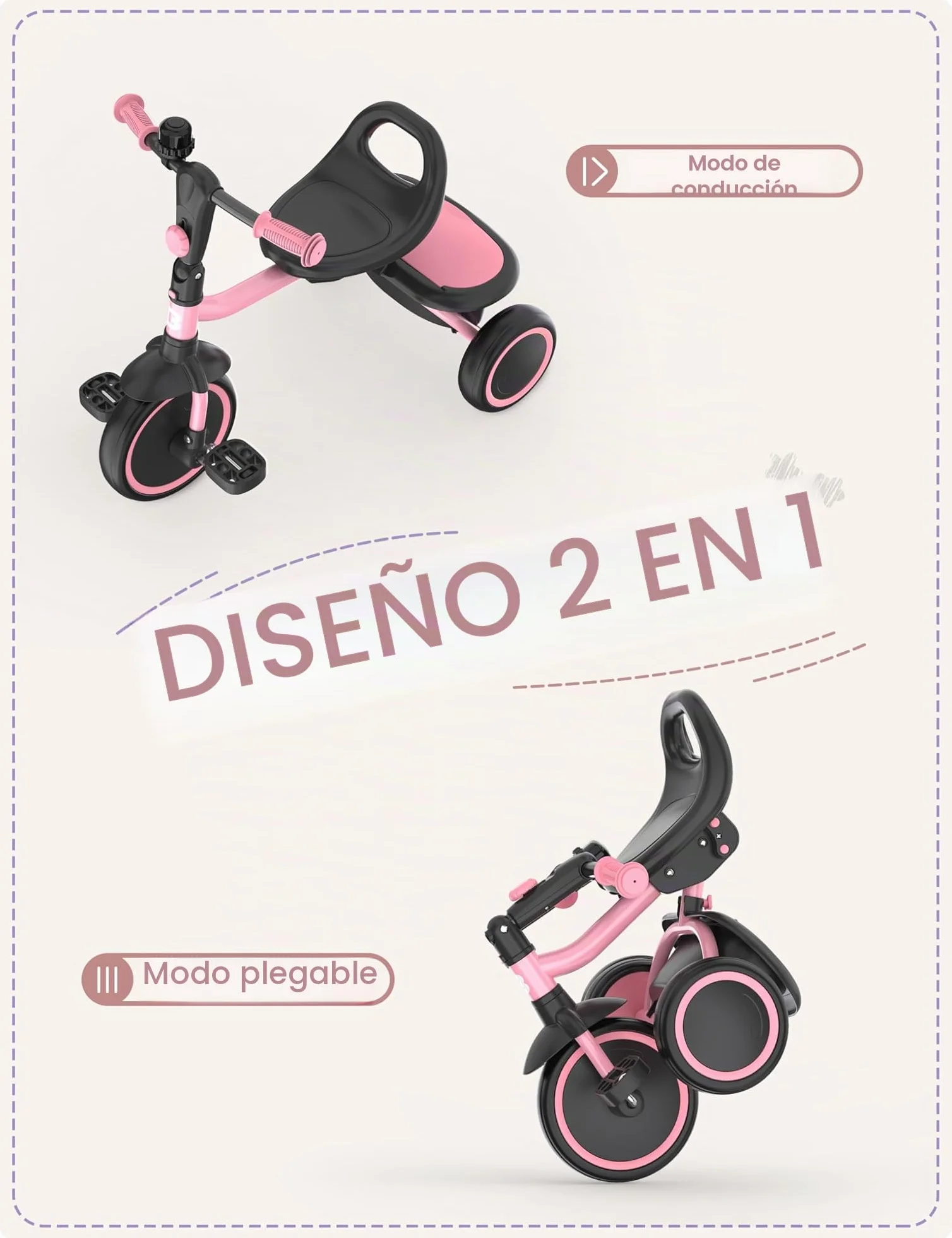 besrey Triciclo para Niños de 18 Meses a 5 Años, Triciclo para Niños Pequeños, Regalo y Juguetes para Niños y Niñas, Triciclos para Niños Unisex