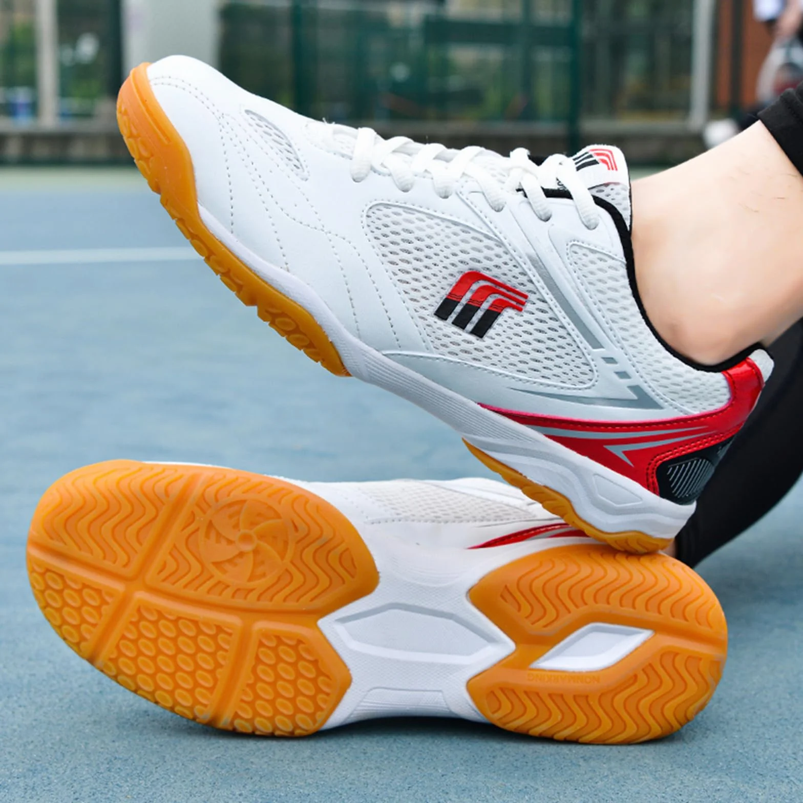 JiuQing Zapatillas De Tenis De Mesa Hombre Bádminton Mujer Antideslizantes Ligeras Interior