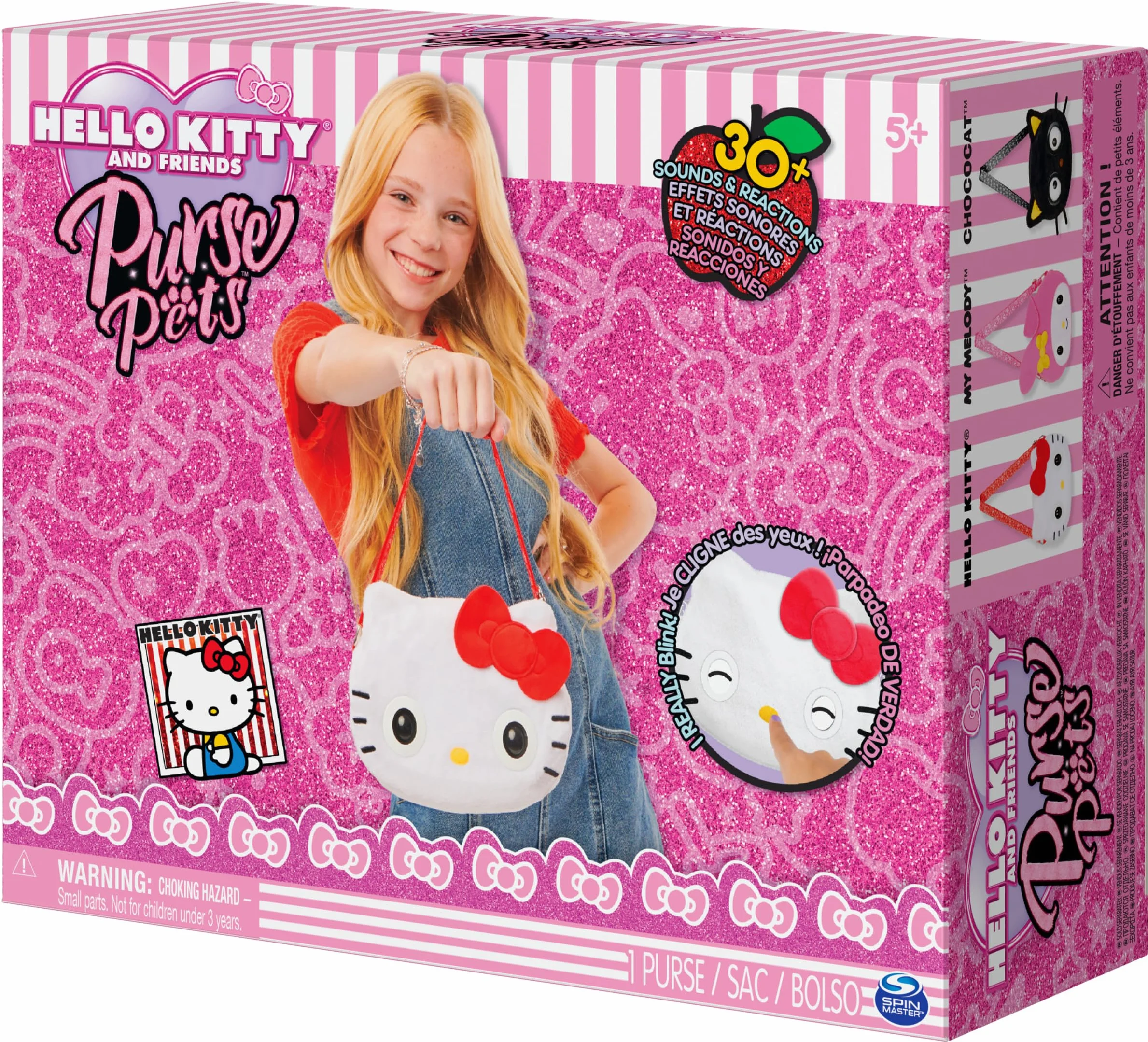 Purse Pets Bolso Mascota Interactiva Sanrio Hello Kitty and Friends con más de 30 Sonidos y Reacciones Juguete niña 5 años+