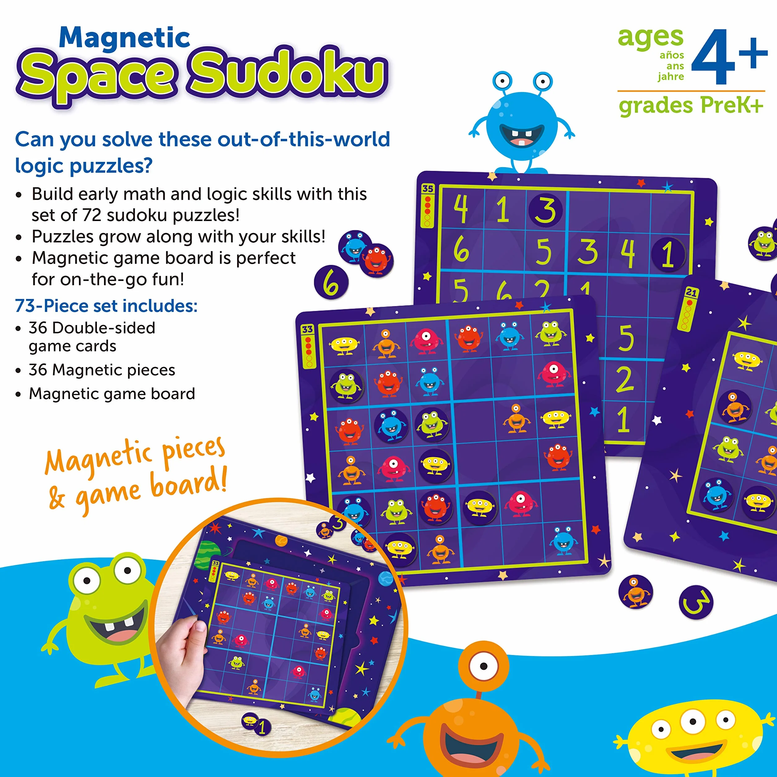 Learning Resources Sudoku Espacial Magnético Juego Educativo Lógica Matemáticas 72 Fichas 4 Años