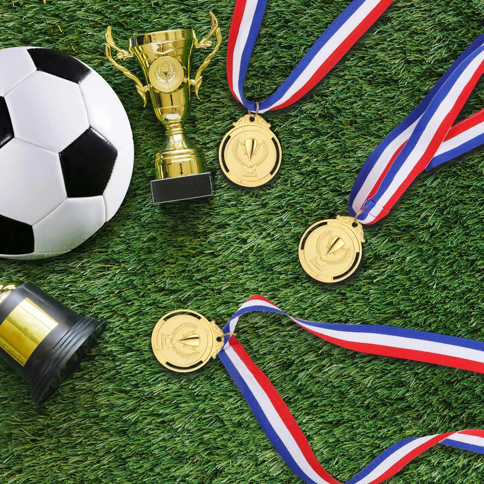 GeeRic 12 Piezas Medallas de Ganador para Niños, Oro para Fiestas Infantiles y Premios Deportivos
