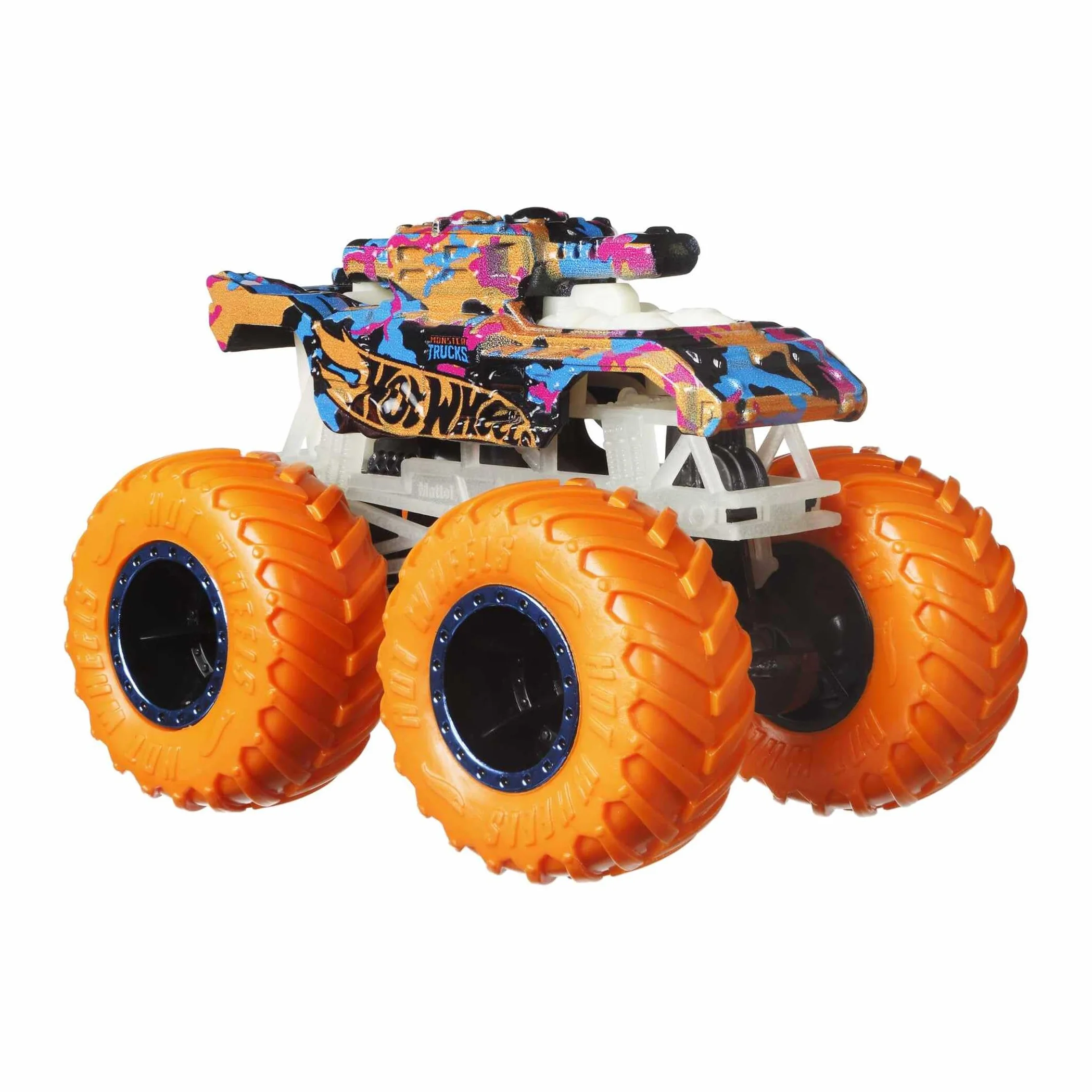 Hot Wheels Multipack Glow in The Dark™ Monster Trucks 10 vehículos de Juguete: 5 Monster Trucks y 5 Coches a Escala 1:64, Regalo Coleccionable para niños de Entre 4 y 8 años, HCB57