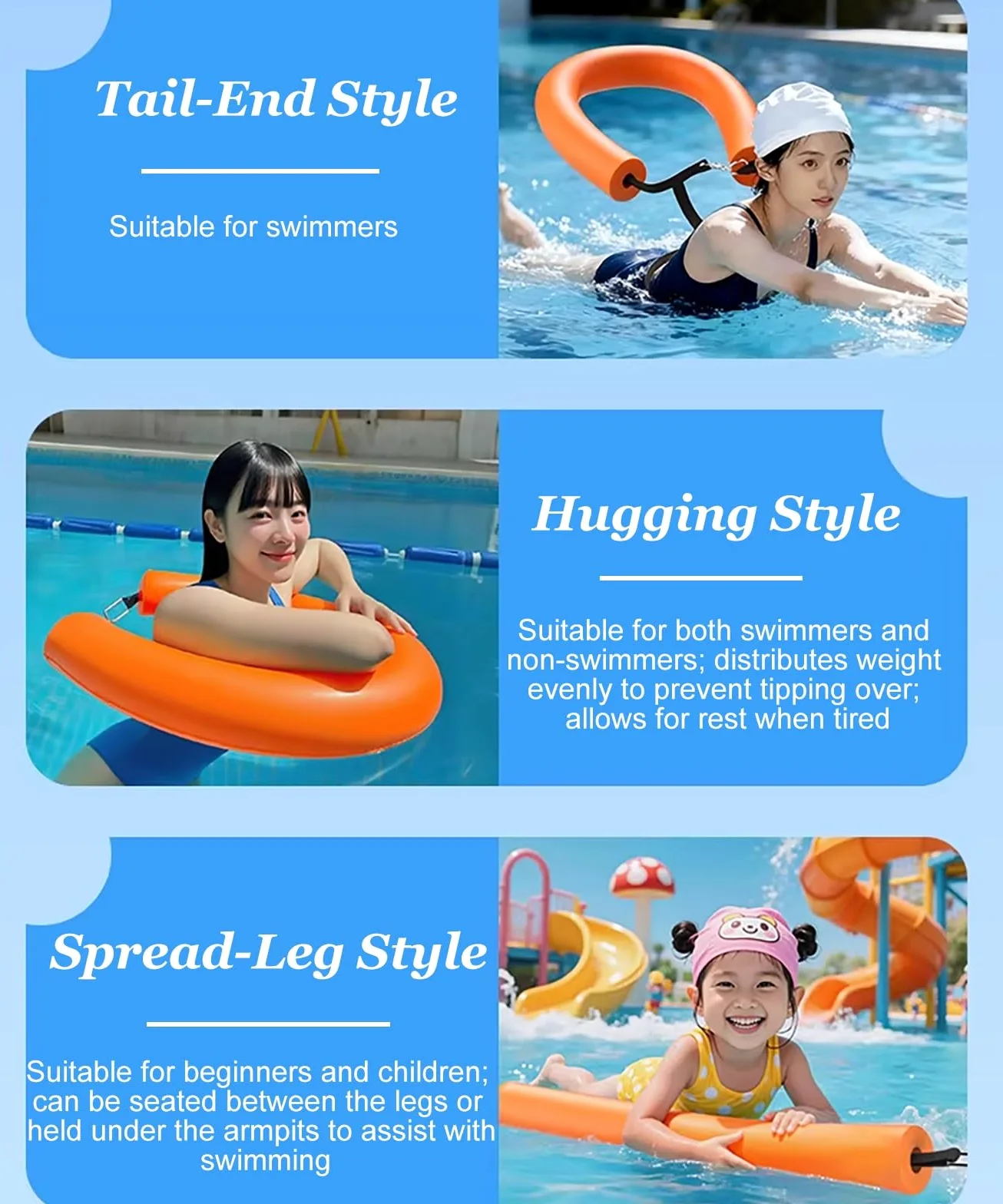 Juego de fideos de espuma flotante flexible para piscina, equipo de natación de alta flotabilidad para flotación recreativa y juego acuático