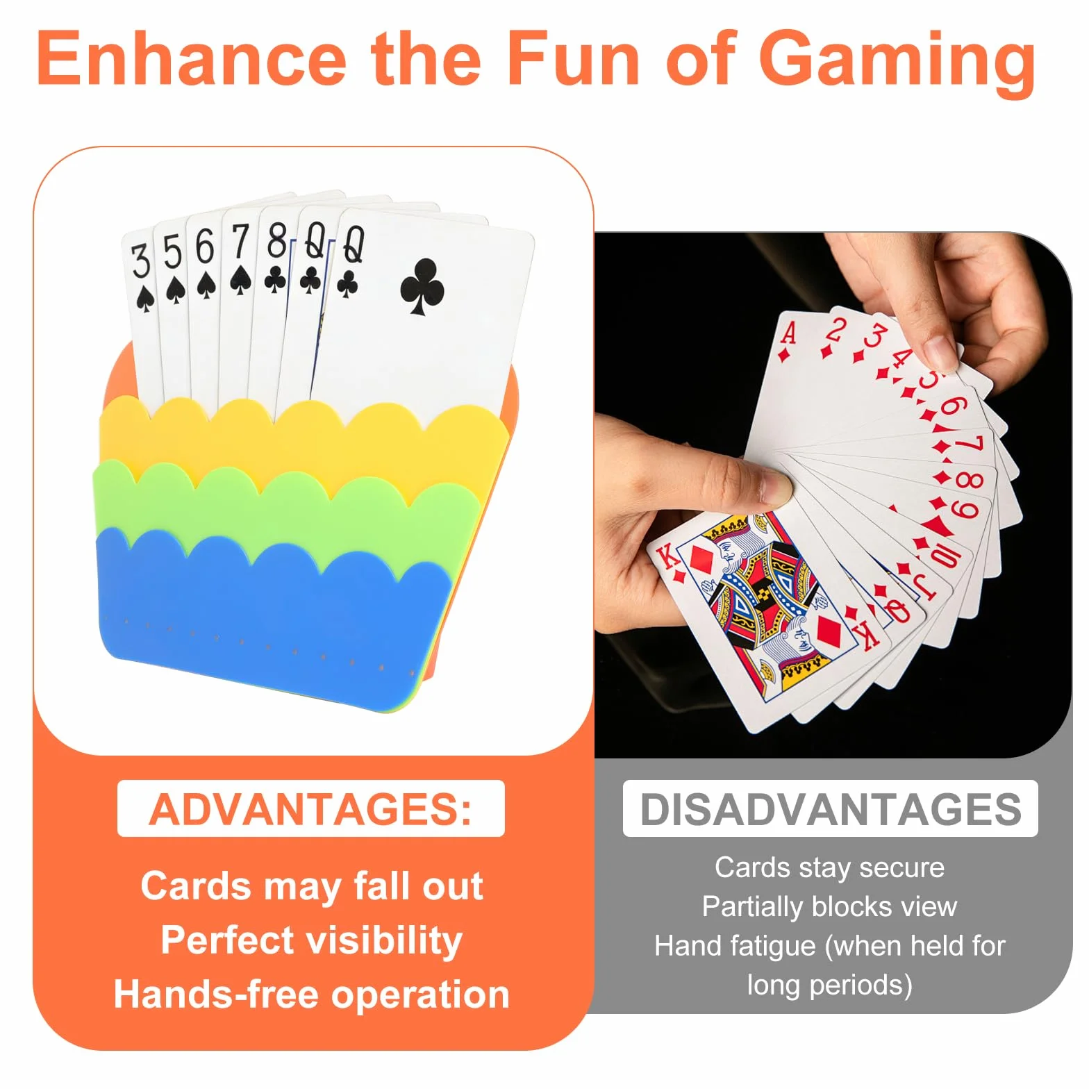 2 Piezas Soporte para Naipes, Sujeta Cartas Soporte para Juego de Cartas Plastic Poker Rack Juego de Cartas Titular para Niños Discapacitados Adultos Personas Mayores