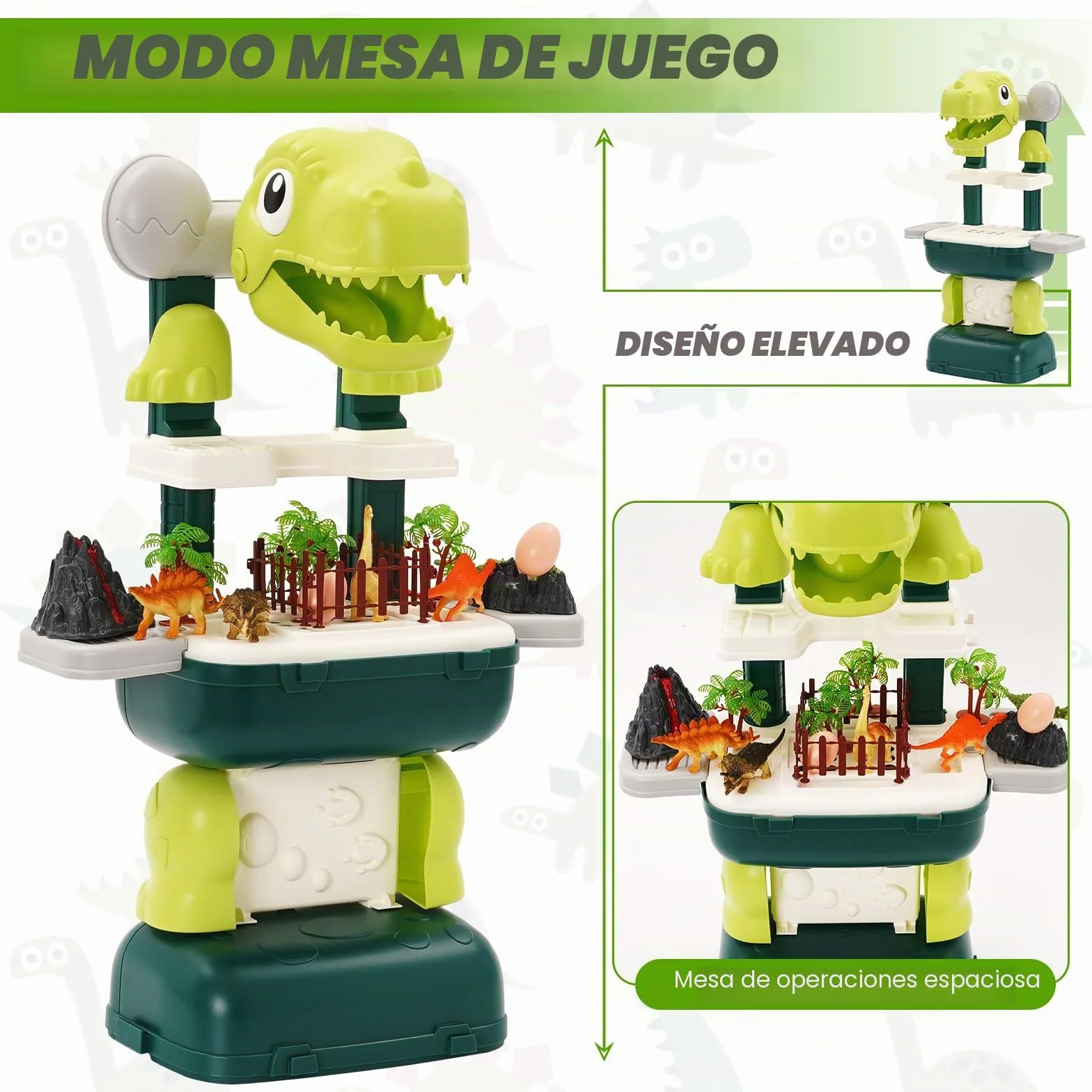 Juguetes de Dinosaurios 22PCS Realistas con Volcán, Huevo y Caja de Almacenamiento para Niños 3-8 Años
