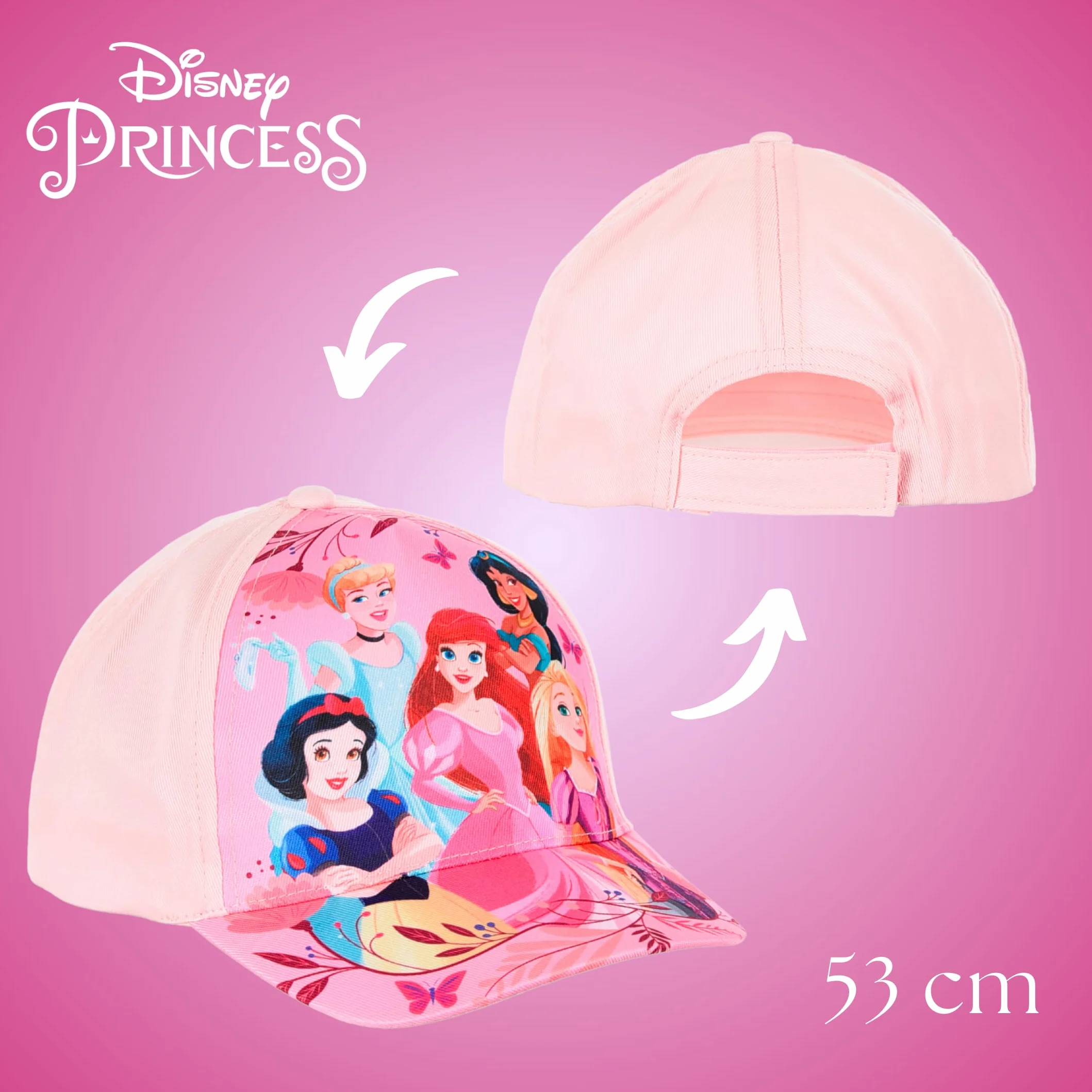 Disney Princesas Gorro para Niñas Gorra de Beisbol Ariel Rapunzel Blancanieves Jasmin Cenicienta