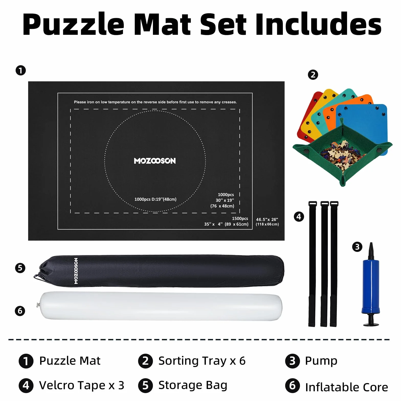 MOZOOSON Tapete Puzzle, Puzzle Mat Roll para Puzzle 1000 1500 Piezas para Adultos Niños, Fieltro Puzzles Tapete, Jigsaw Puzzle Roll Pad, Accesorio para Guardar los Puzzles