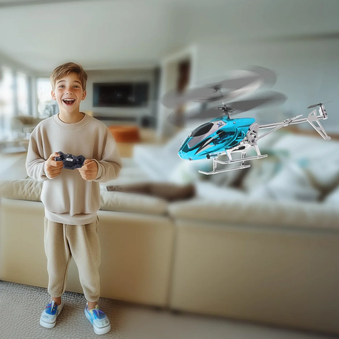 VATOS RC Helicóptero - Helicóptero teledirigido 2.4G con luz LED, Altura Fija, despegue con una Sola tecla, Aviones RC para Interiores Regalos de Fiesta Ideales para niños y niñas