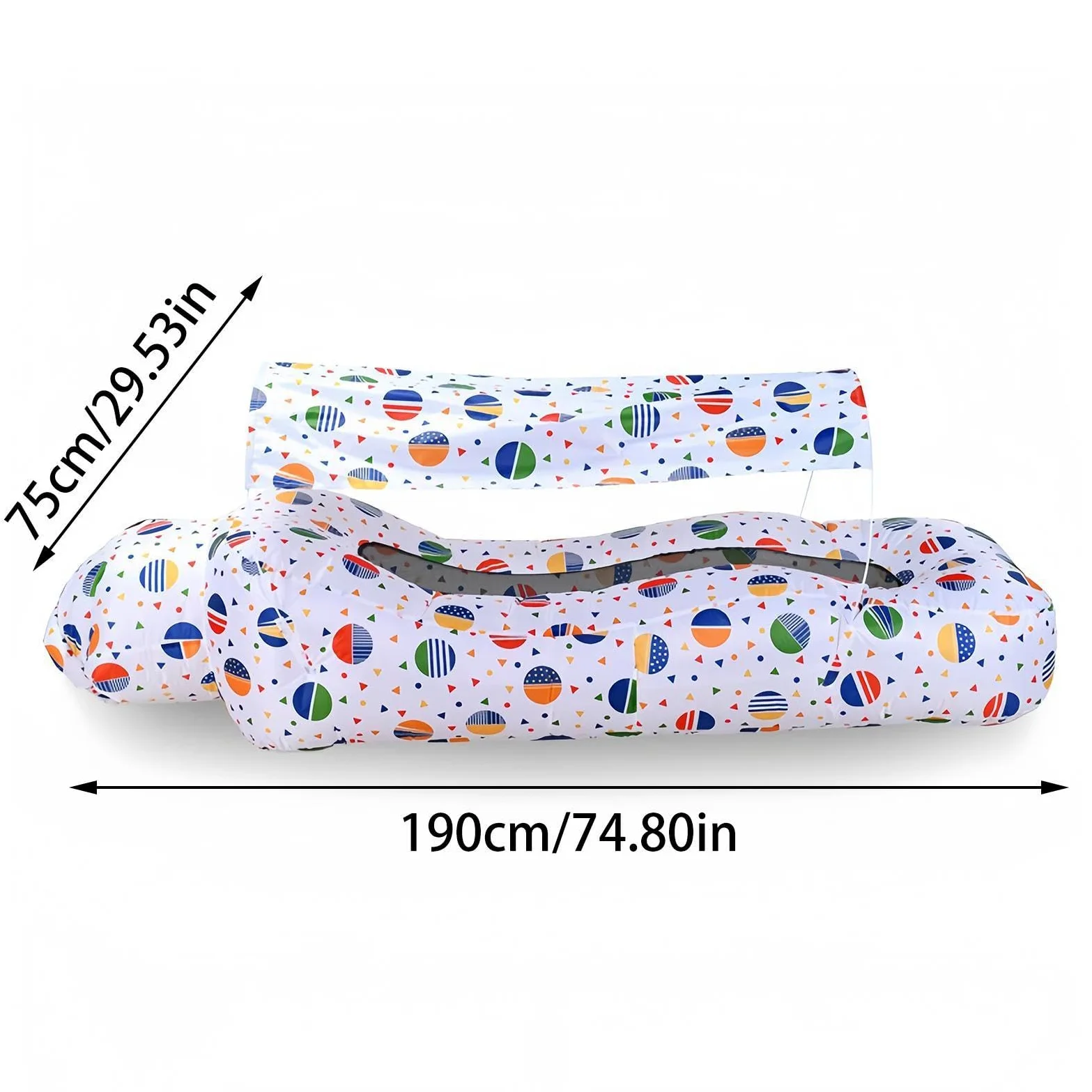 Tumbona Hinchable De Aire Sofá Hinchable De Playa Con Sombrilla | Sillón de Senderismo de Fácil Montaje Para En Exteriores Como Camping Senderismo Picnic Vacaciones Jardín Y