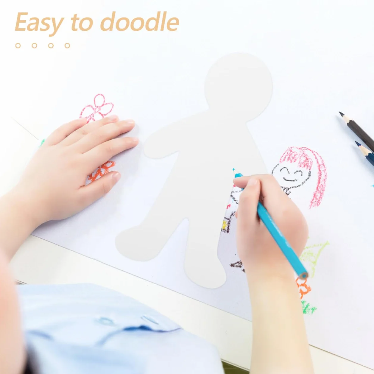 20 muñecos de papel blanco para pintar, figuras humanas de cartón para manualidades, niños, niñas, guardería, decoración escolar