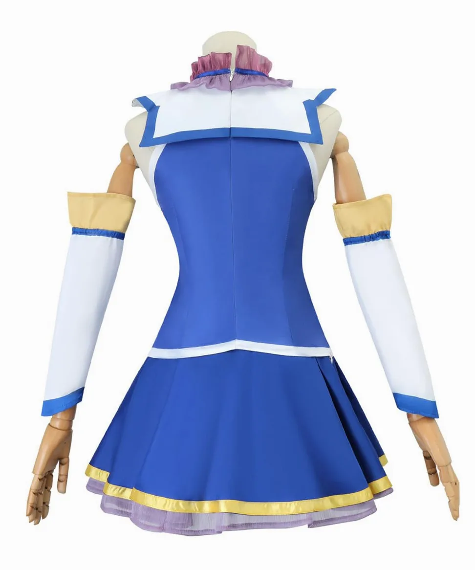 Disfraz de anime para mujer, disfraz de chaleco azul para Halloween