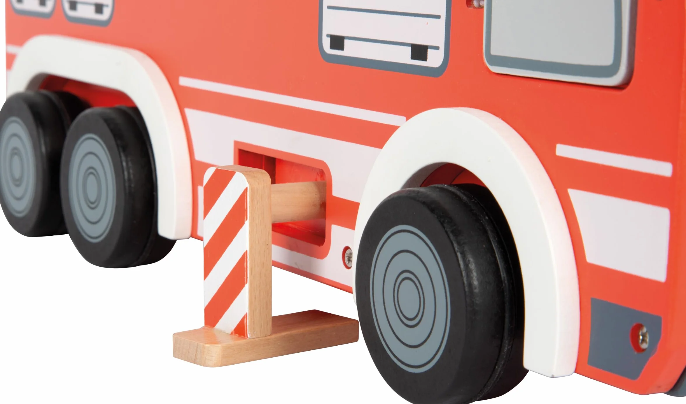 small foot Coche de Bomberos, Madera, con Escalera giratoria, Manguera, Acc. Juego Bomberos, a Partir 3 años, 12657