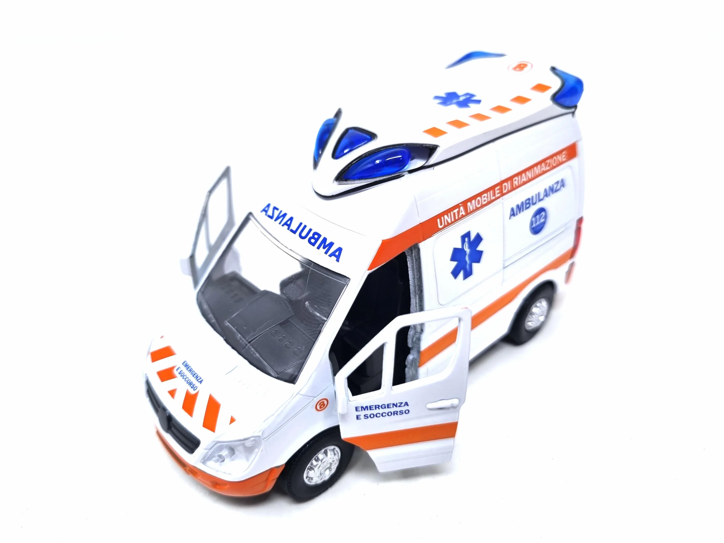 PLAYJOCS GT-8177 Ambulancia Italiana Coche metálico Juguete para niños y coleccionistas.