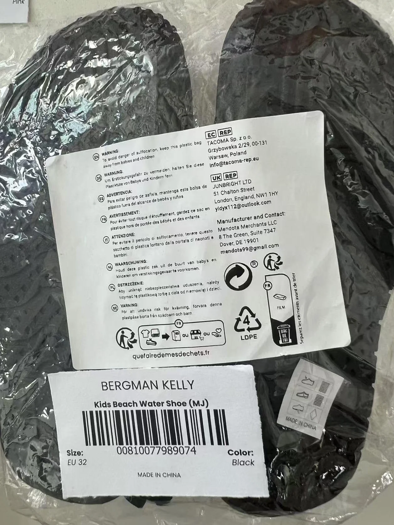 BERGMAN KELLY Zapatos de Agua para niños pequeños Varios tamaños Calcetines de Agua para niñas Zapatos de Playa