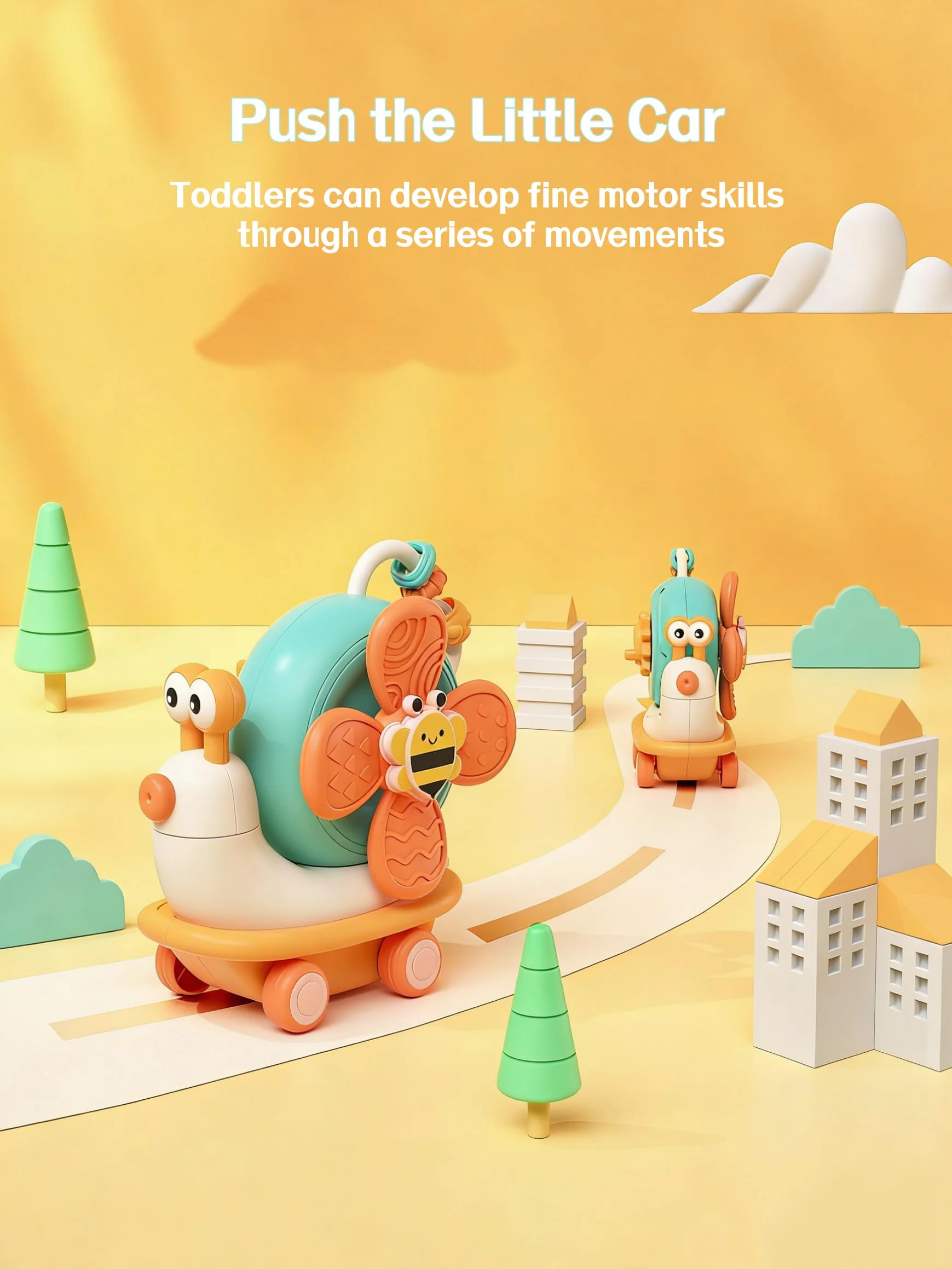 VORENUS Juguetes Giratorios con Ventosa para La Trona, Bebé y Juguetes Sensoriales de Baño, Montessori Juguetes Bebes 6-12 Meses, Regalo Niña Niño 7 8 9 10 11 Meses 1 año