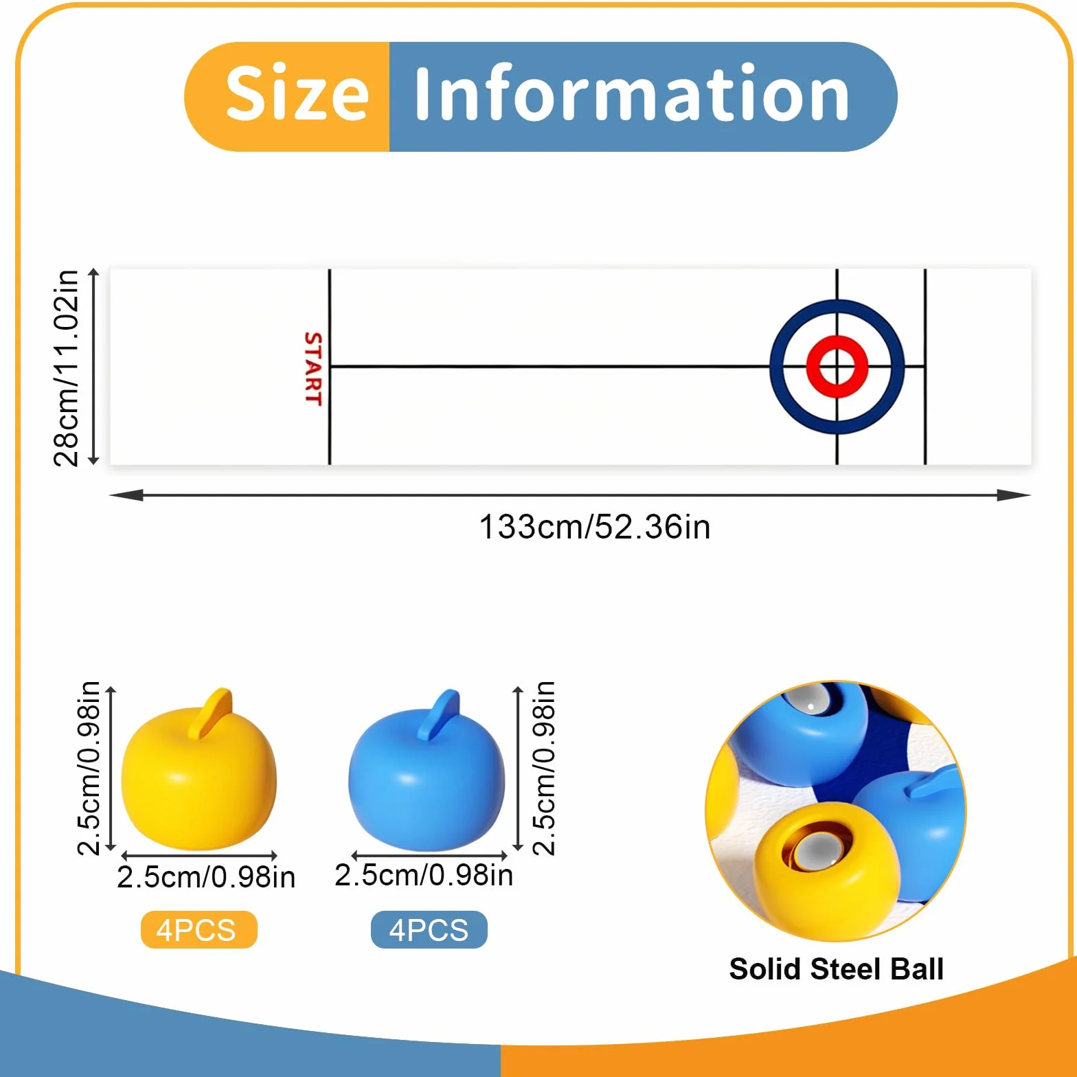 Mini Juego de Curling Mesa, 133 * 28 cm Juego Familiar de Tablero Curling, para Familia Fiesta Oficina Navidad Cumpleaños Interacción Entre Padres e Hijos Adultos y Niños
