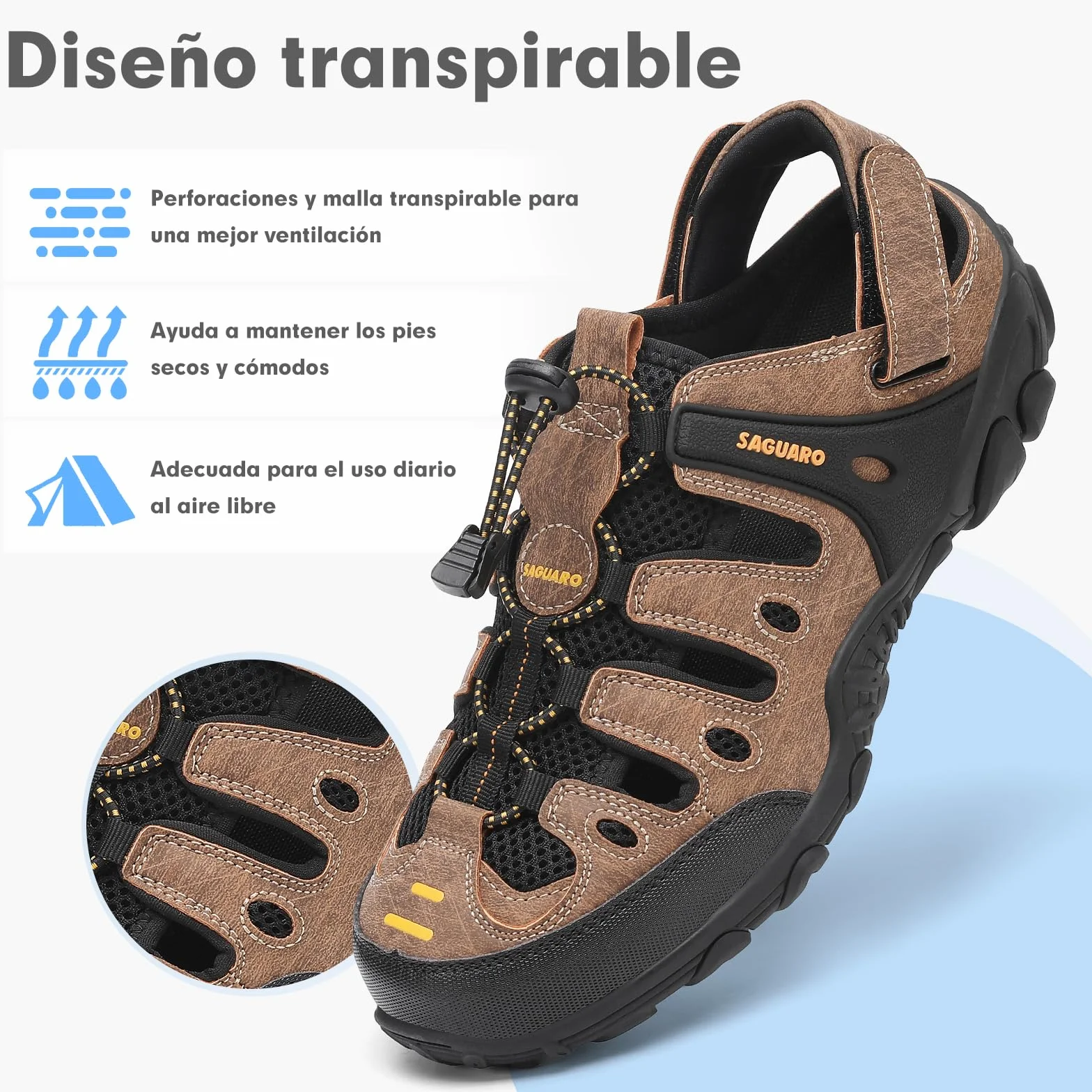 SAGUARO Sandalias de Trekking Hombre Mujer Cómodas Transpirables Deporte Sandallias Al Aire Libre