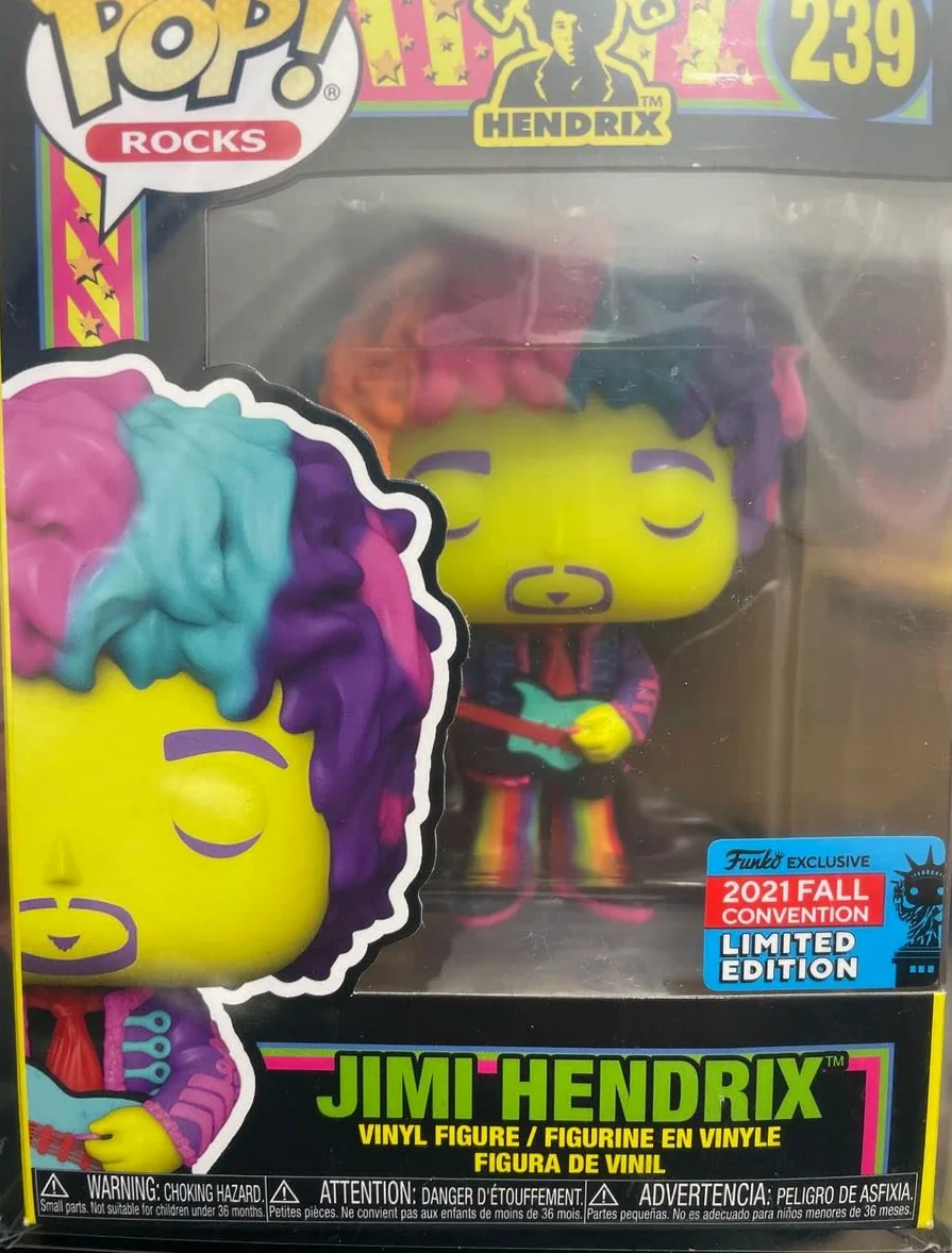 POP! Rocks 239 Jimi Hendrix Blacklight 2021 - Adhesivo decorativo