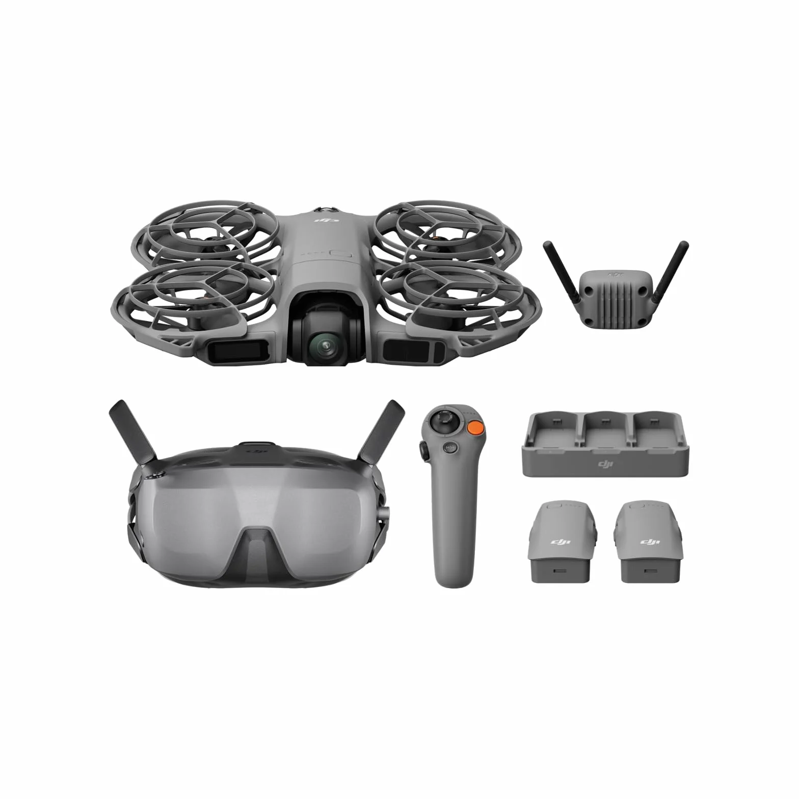 DJI Pack Neo 2 Motion Vuela Más con RC Motion 3 y Goggles N3, transmisión estable con transceptor digital, dron 4K para principiantes, vuelo FPV, 3 baterías
