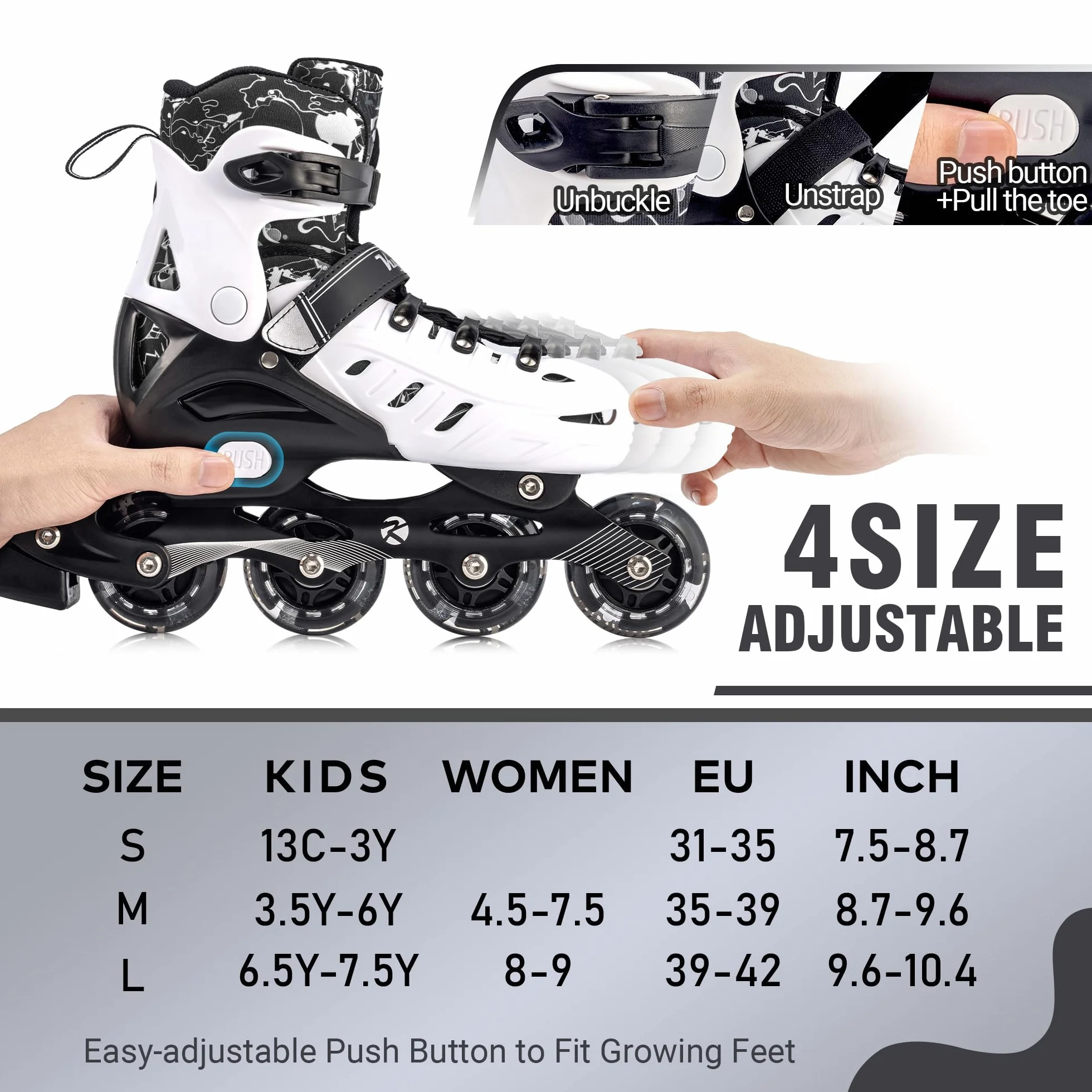Kuxuan Skates Patines en línea para niños ajustables