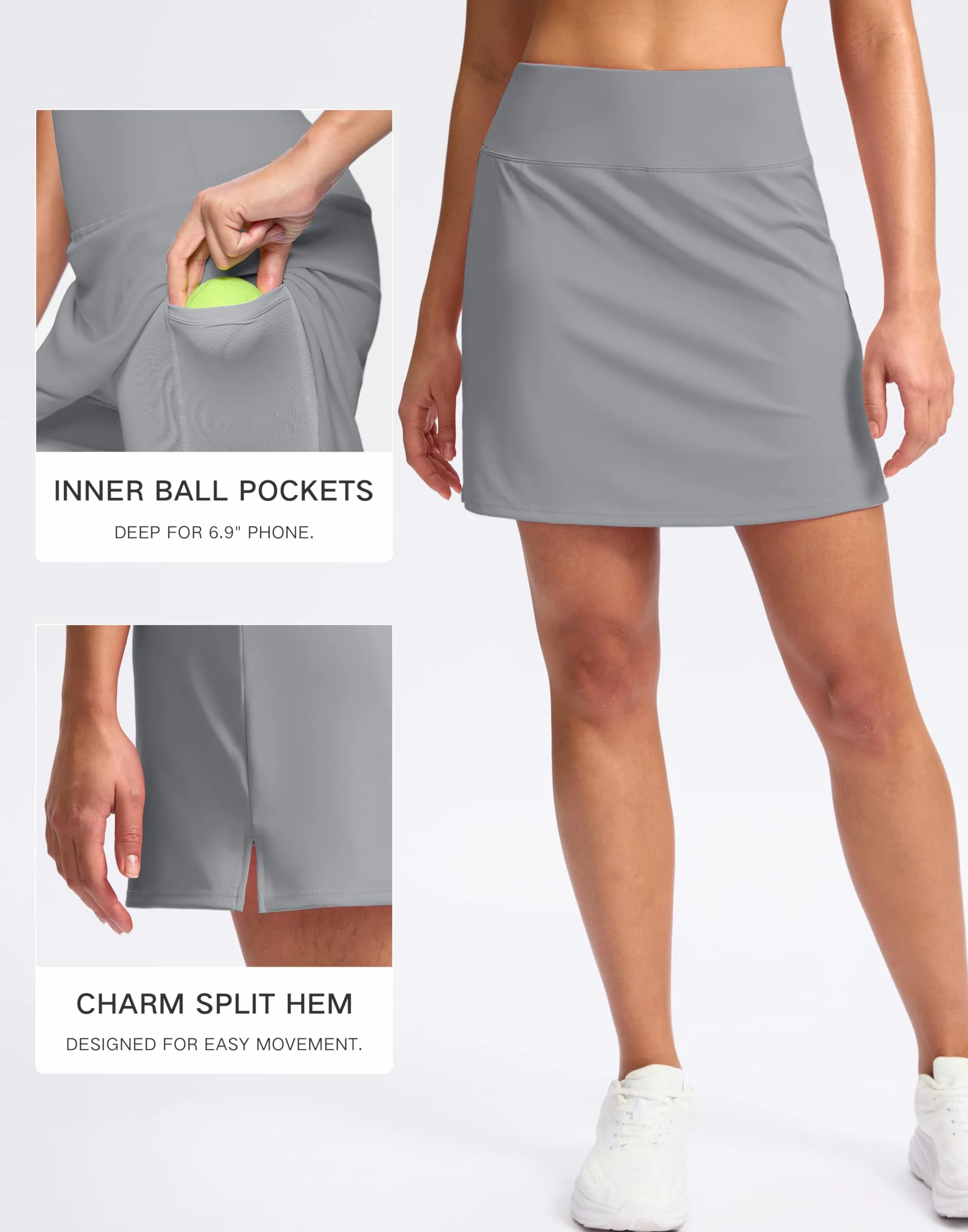 SANTINY Falda Pantalón 16 Pulgadas Mujer Cintura Alta 2 Bolsillos Pickleball Golf Tenis
