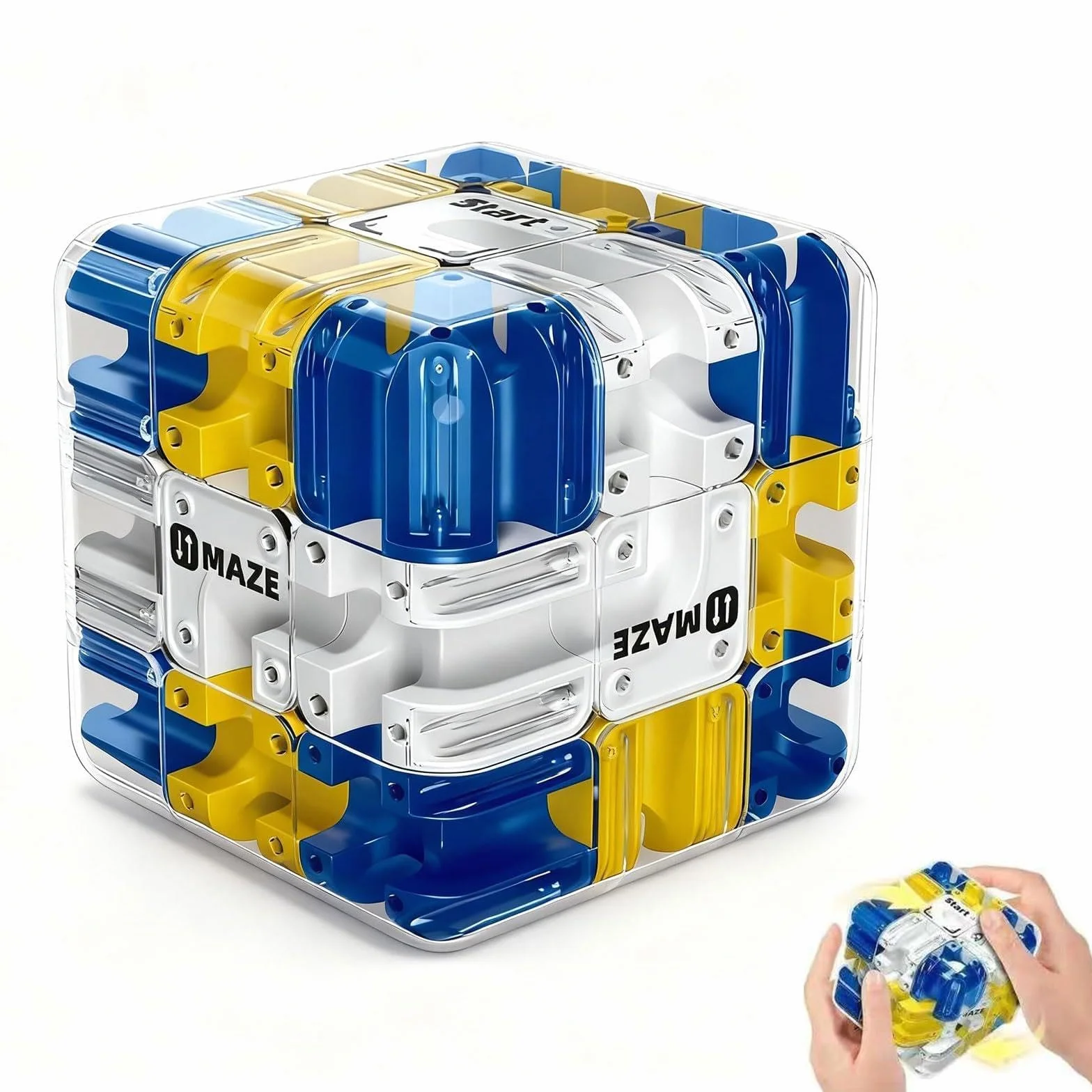3D Cubo Laberinto, Puzzle Interactivo con Bola, Juego de Habilidad para Entrenamiento Mental y Relajación, Rompecabezas 3D para Niños y Adultos