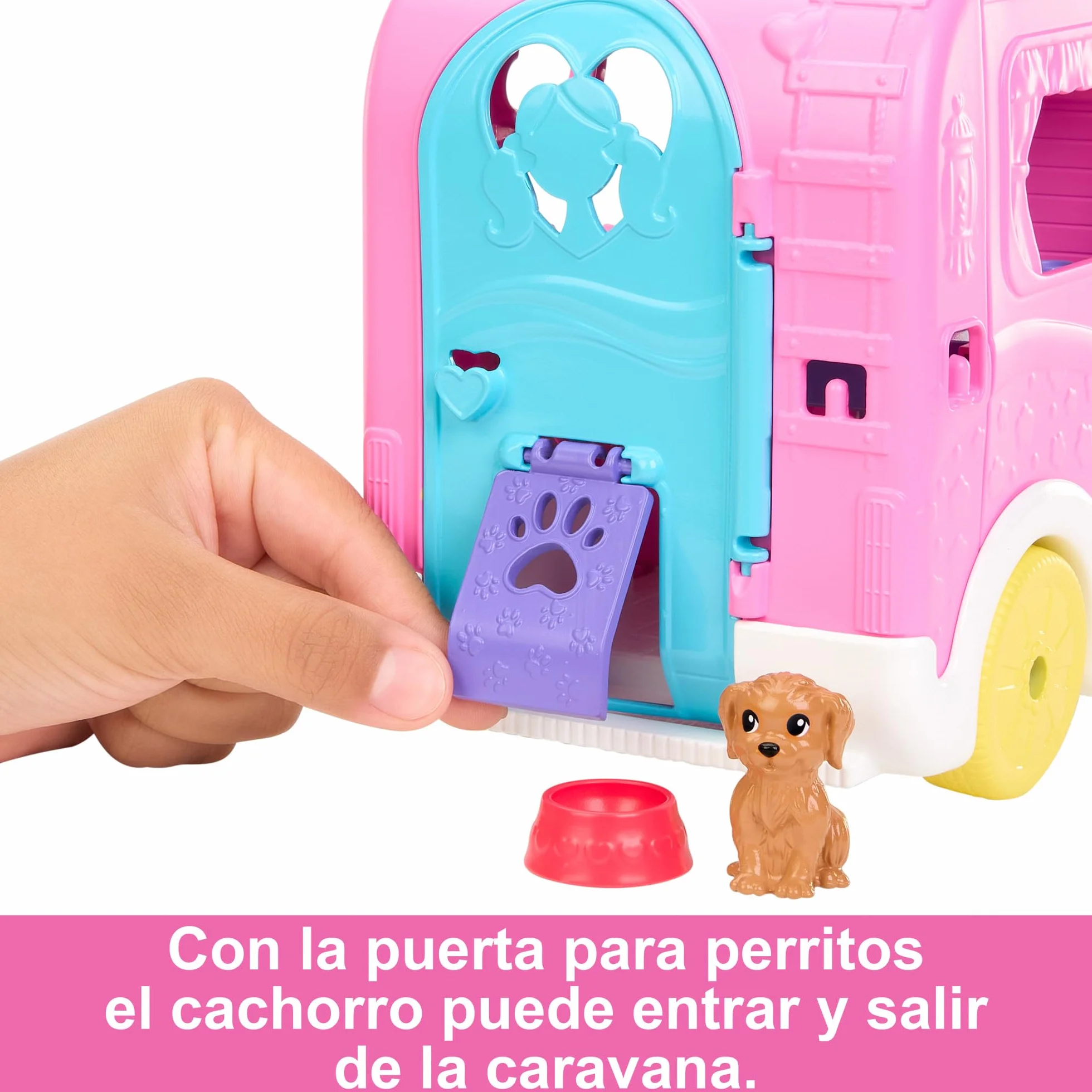 Barbie Chelsea con Furgoneta Camper Muñeca con Coche de Juguete Autocaravana y Accesorios, +3 años (Mattel HNH90)