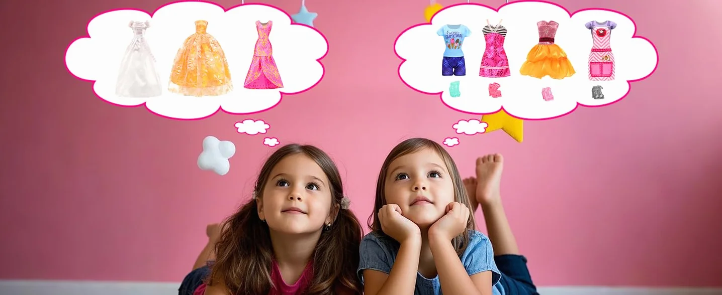 58 Piezas para Muñecas De 11,5 Pulgadas Y 30 Centímetros: 2 Vestidos De Novia + 2 Ropas + 2 Pantalones + 2 Trajes de baño + 12 Vestidos De Moda + 10 PCS (20) Zapatos + 18 Accesorios