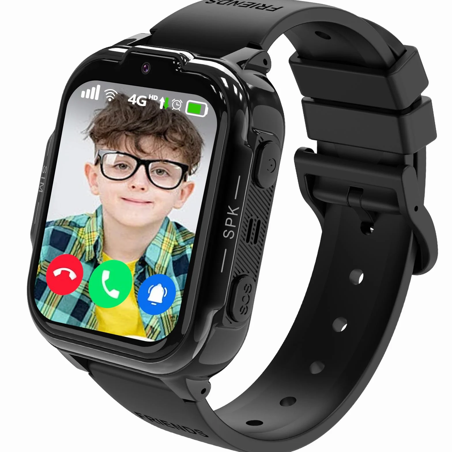 Reloj Inteligente Niño 4G GPS Videollamada Smartwatch Infantil Llamadas SOS WiFi Cámara Negro
