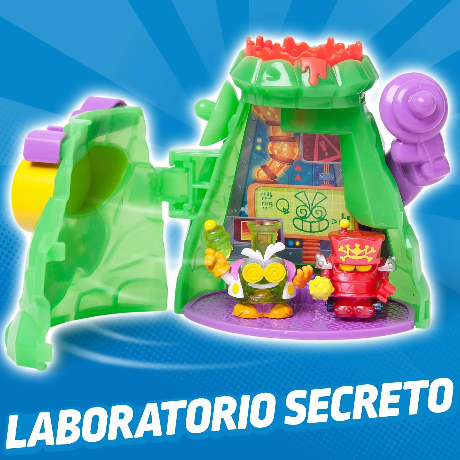 SUPERTHINGS KAZOOM Power – Hidden Base Professor K. Guarida del Professor K de la Serie de TV “Kazoom Power”. Contiene 1 Hidden Base, 1 Professor K Exclusivo, 1 Robotoxic Exclusivo