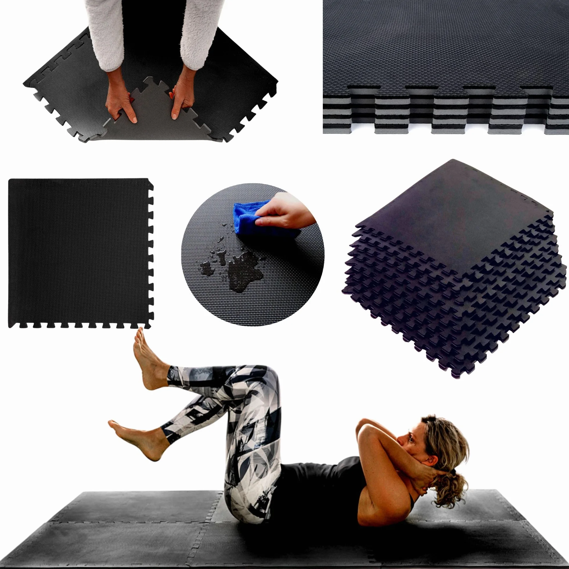 EVA Puzzle 60cm x 60cm x12mm Colchonetas Suelo Para Gimnasio Antideslizante Libre De Toxicos