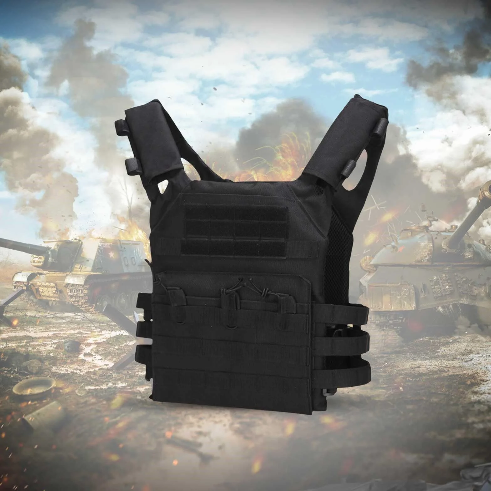 Chaleco táctico ligero de liberación rápida para airsoft paintball tiro camuflaje transpirable