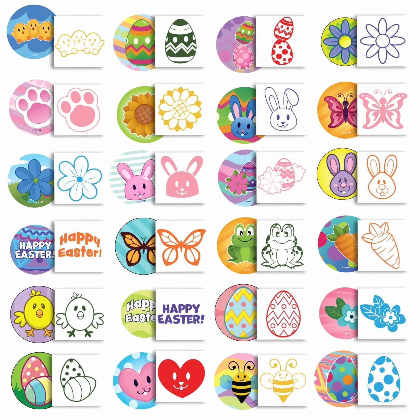JOYIN 24 sellos de huevos de Pascua, grandes juguetes de Pascua para juegos de caza de huevos de Pascua, fiesta temática de Pascua, cosas de huevos de Pascua, rellenos de cestas de Pascua