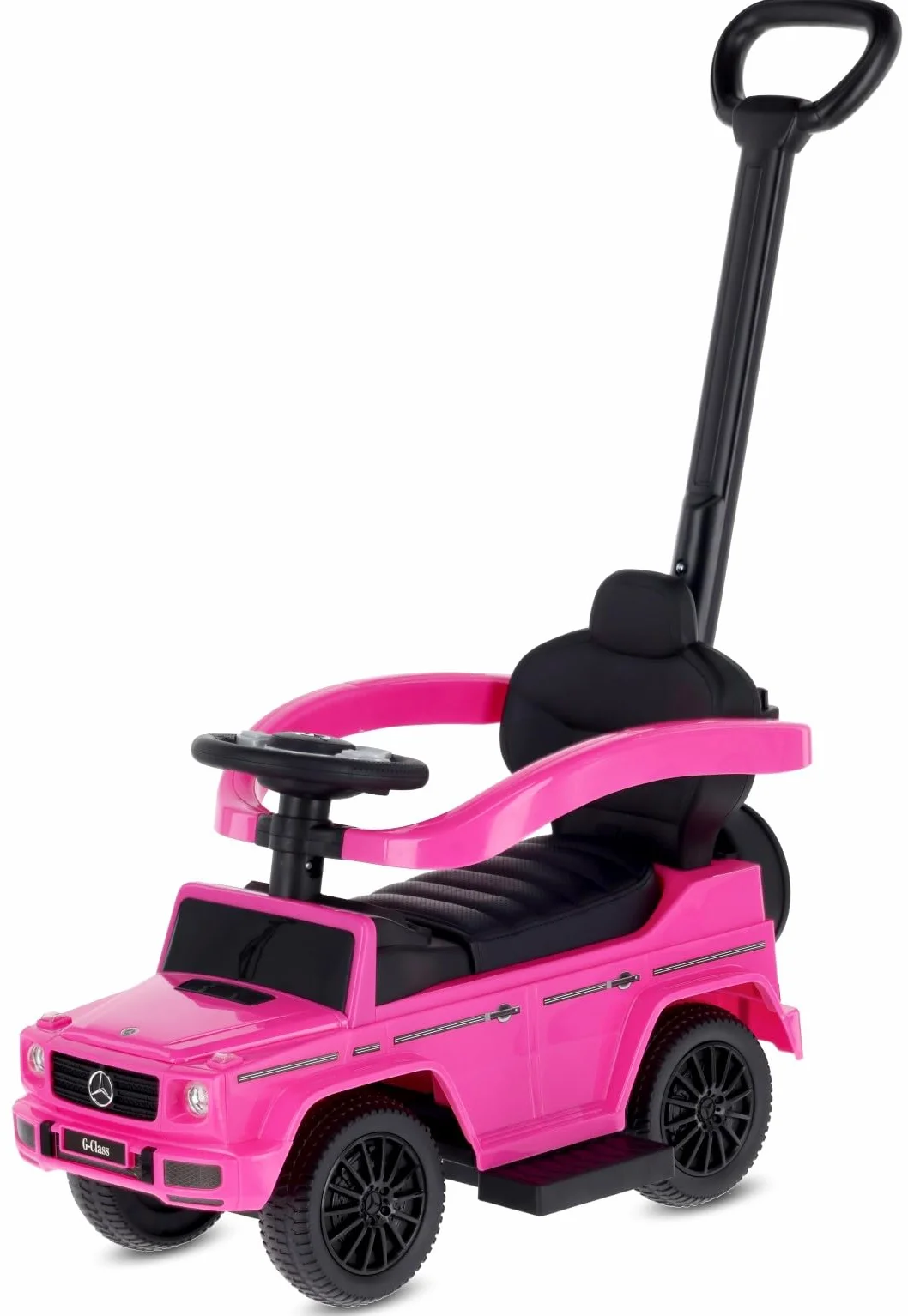 SUN BABY Mercedes-Benz G Correpasillos Andador Desde 12 Meses con Empujador para Niños, Ruedas de Goma TPE, Barra de Seguridad, Reposapiés Retráctiles, Volante con Sonidos - Rosa