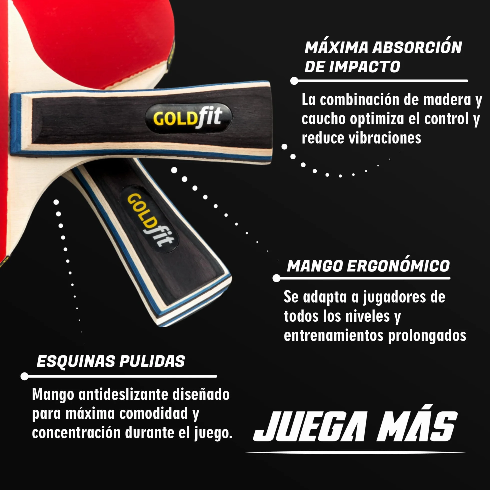 Set de 2 Raquetas de Ping Pong Profesional con 3 Pelotas y Funda