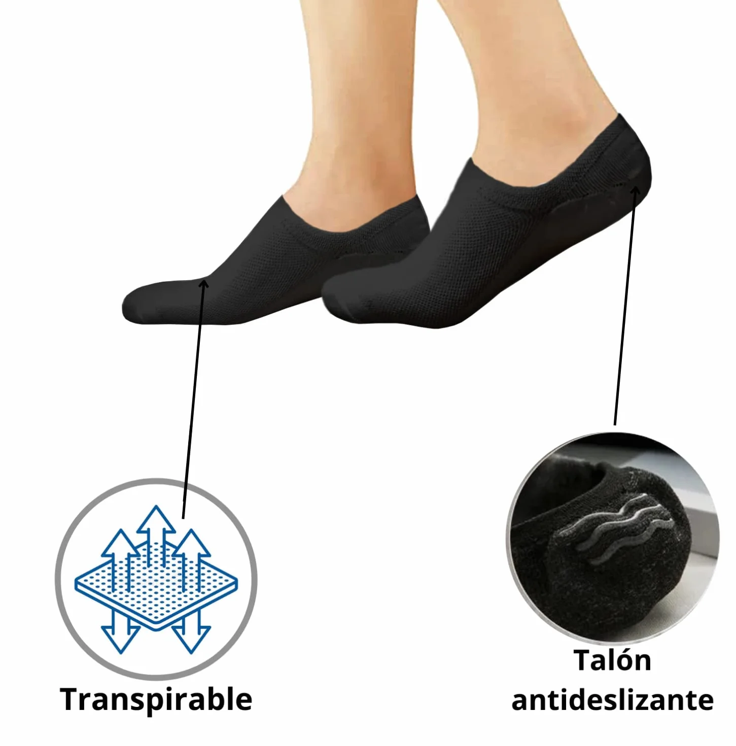 Calcetines Invisibles Tobilleros Pinkies para Hombre y Mujer Verano