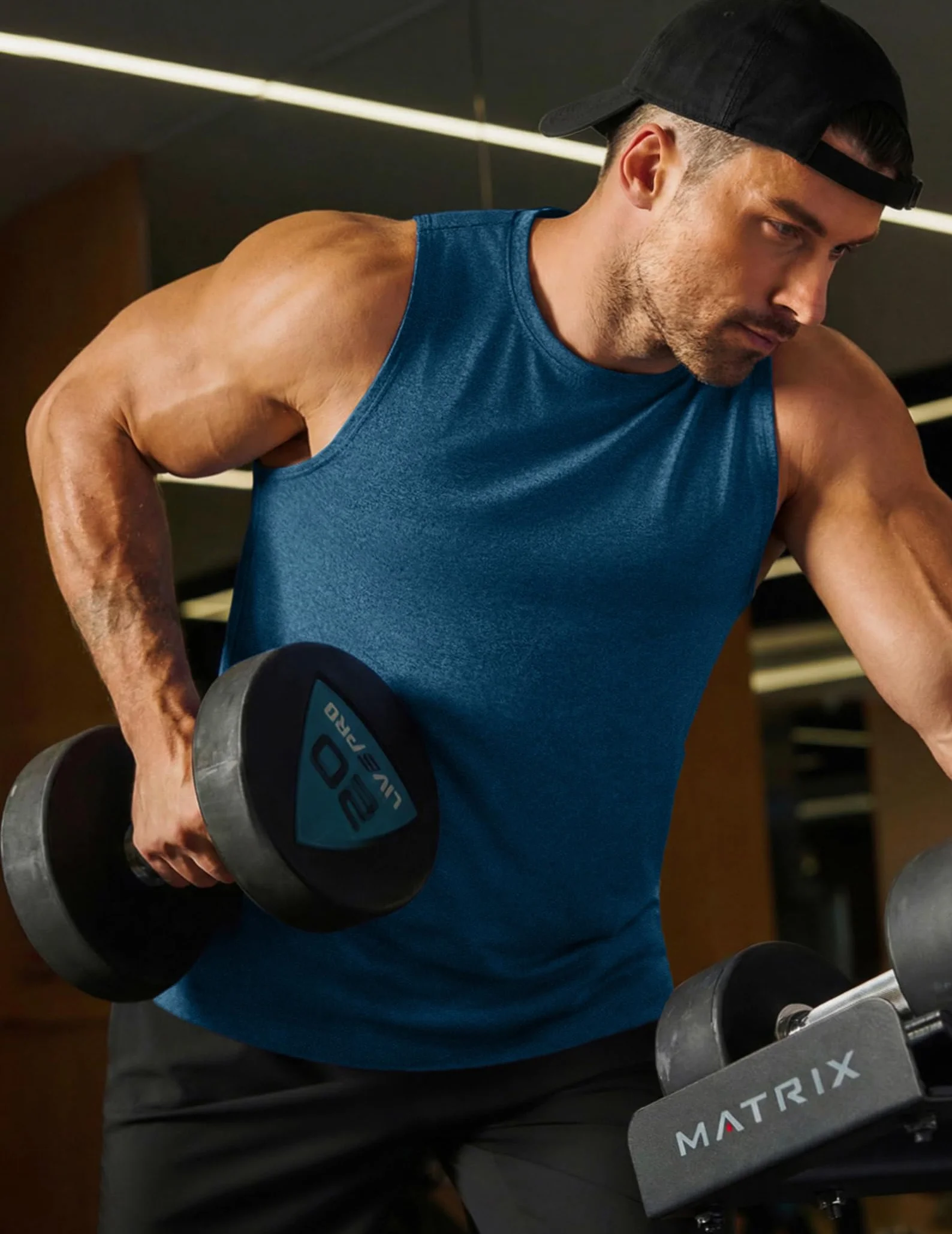 COOFANDY Camiseta Tirante Hombre Deportiva Fitness Secado Rápido Gimnasio Muscular Verano