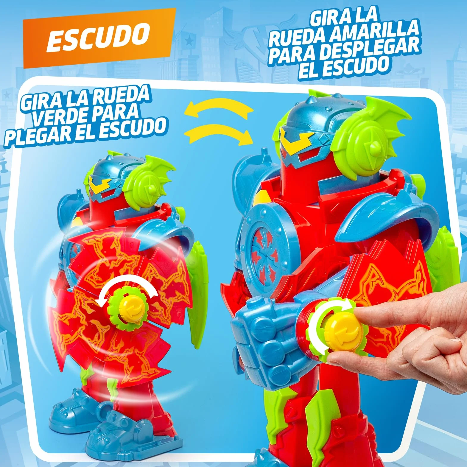 SUPERTHINGS KAZOOM Power Titan Fury Robot z Espada, Escudo, Alas y Disparador