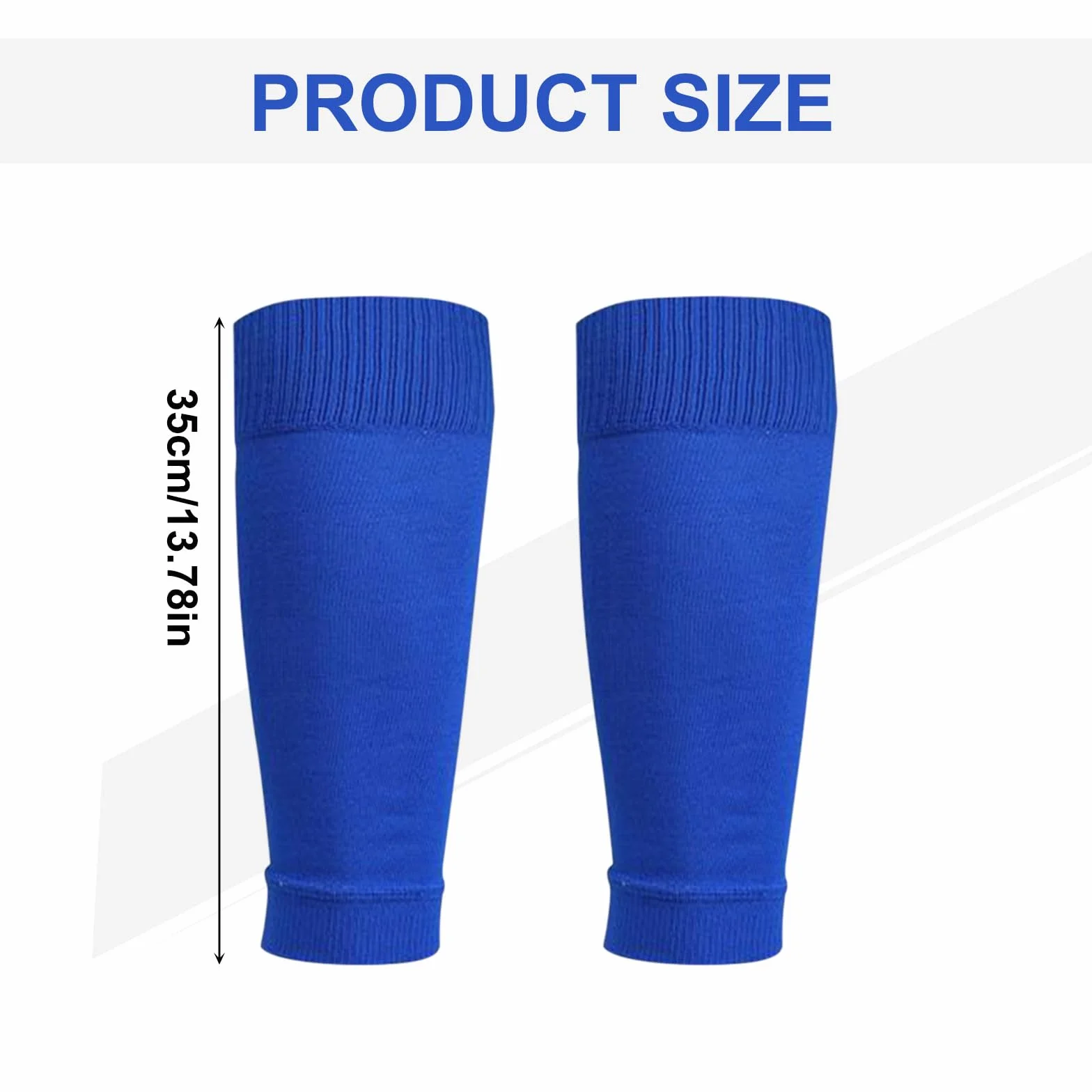 Calcetines de Fútbol para Niños con Espinilleras, Talla Única (Azul)