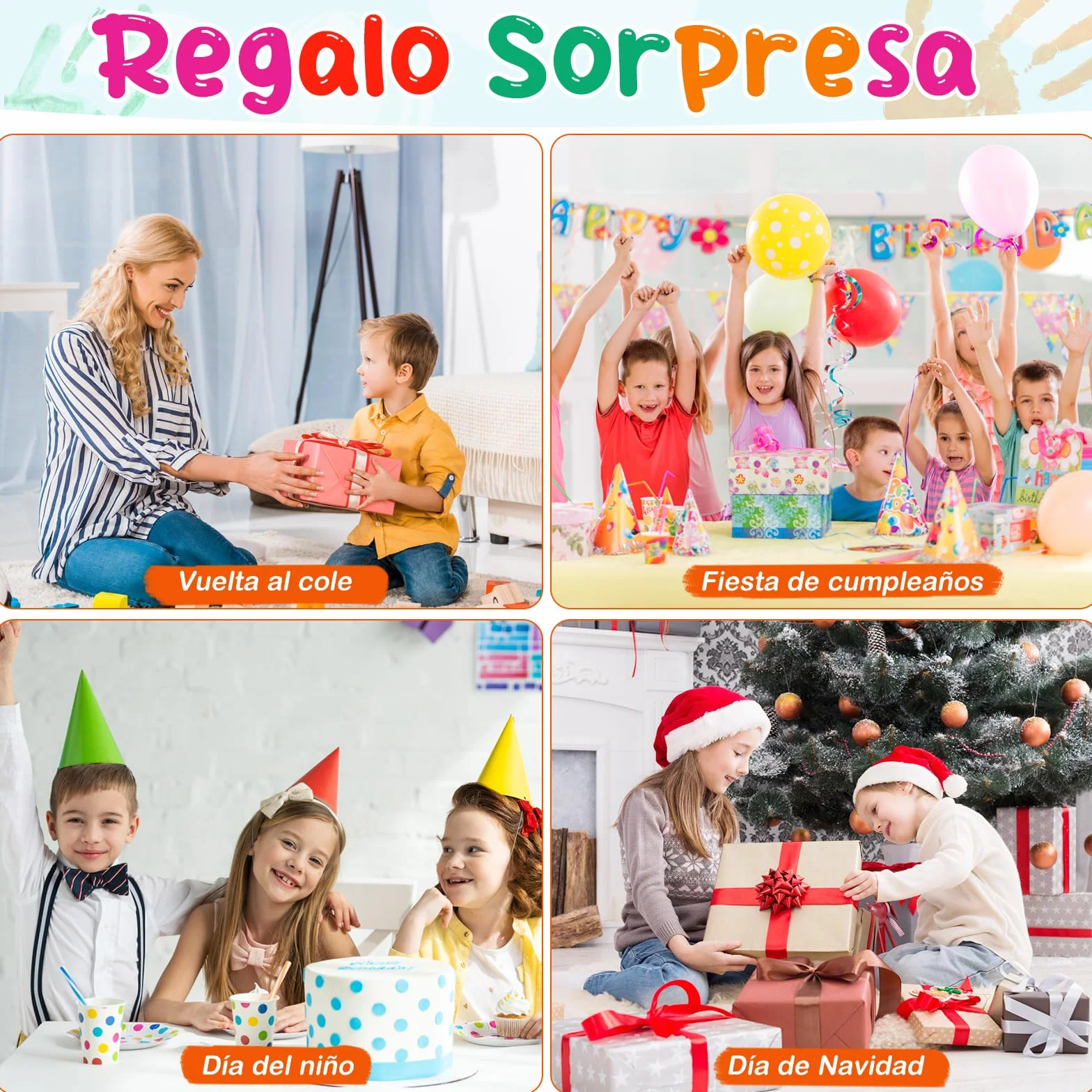 Pintura de Dedos para Niños Con Cabeza de Esponja 8 Colores No Tóxico y Lavable 75 ml/Tubo, Pintura Dedos Adecuado Para Regalos de Educación Infantil, Pintura Hecha a Mano,Regalo Navidad