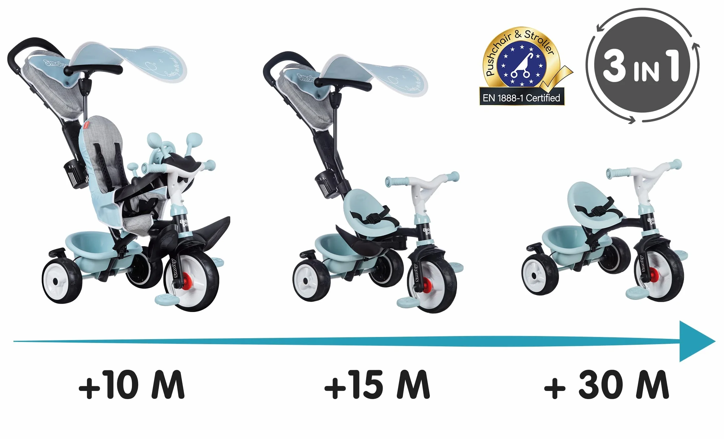 Smoby Triciclo Baby Driver Confort Azul (741500)
