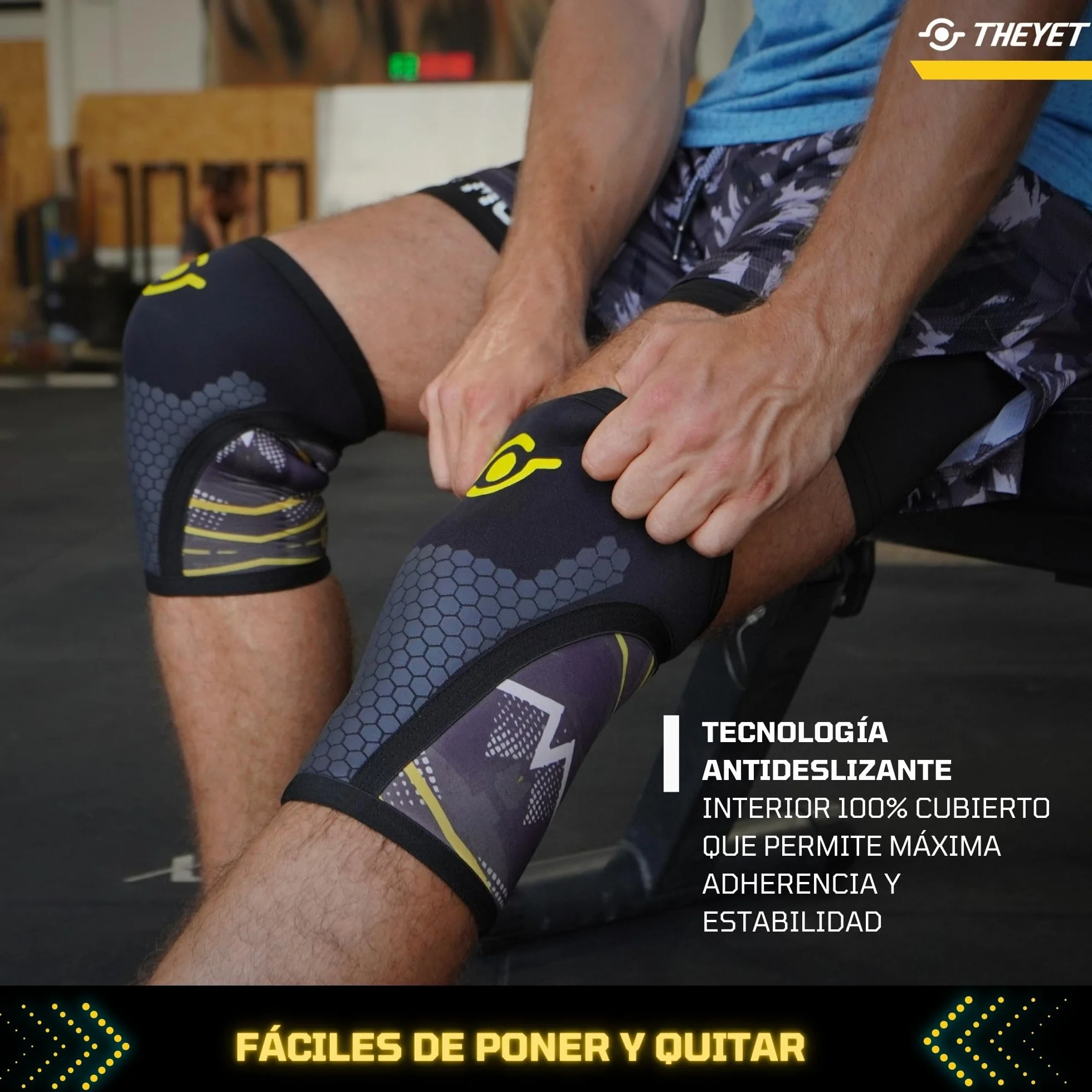 Theyet Rodilleras CrossFit Neopreno 7mm Pack 2 Soporte Ajustable Mujer Hombre Gimnasio Powerlifting