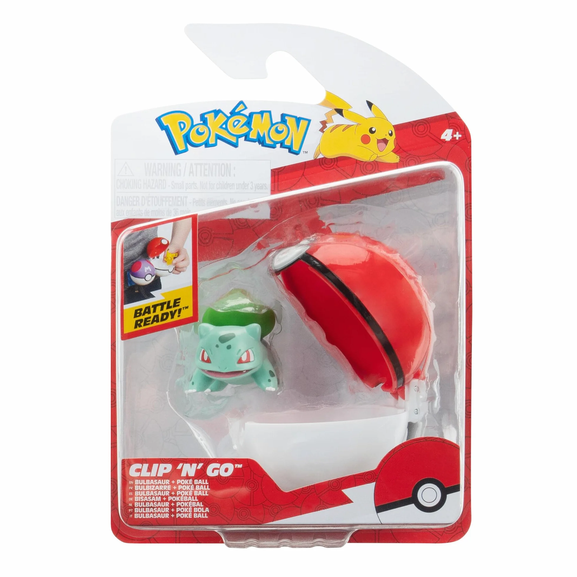 Pokémon Clip'n'Go Poké Ball Bulbasaur Juguete Multicolor
