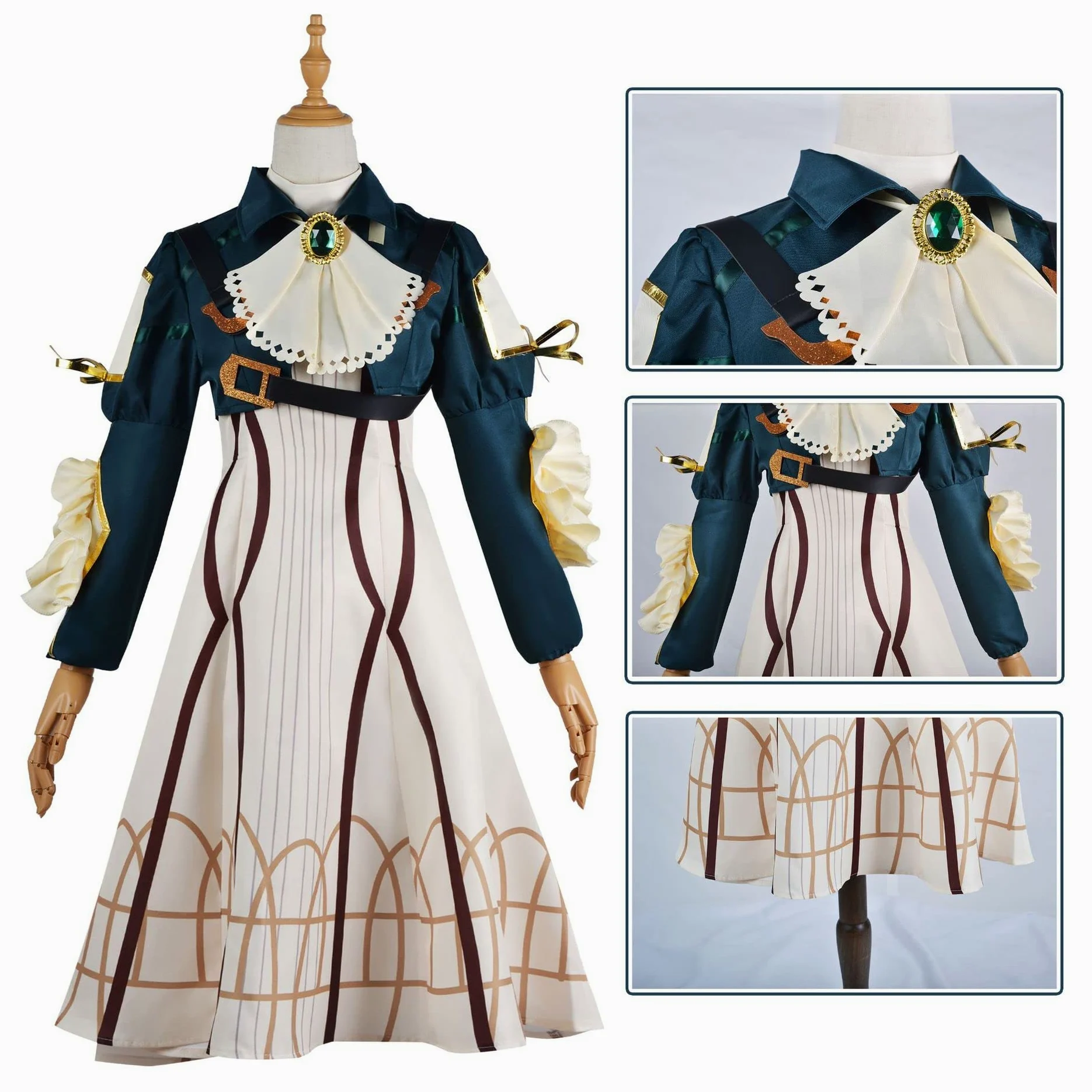 Zhongkaihua Violet Evergarden - Conjunto de uniforme de cosplay para mujer, disfraz de Halloween, disfraz de anime para juegos de rol, XS-XXXL